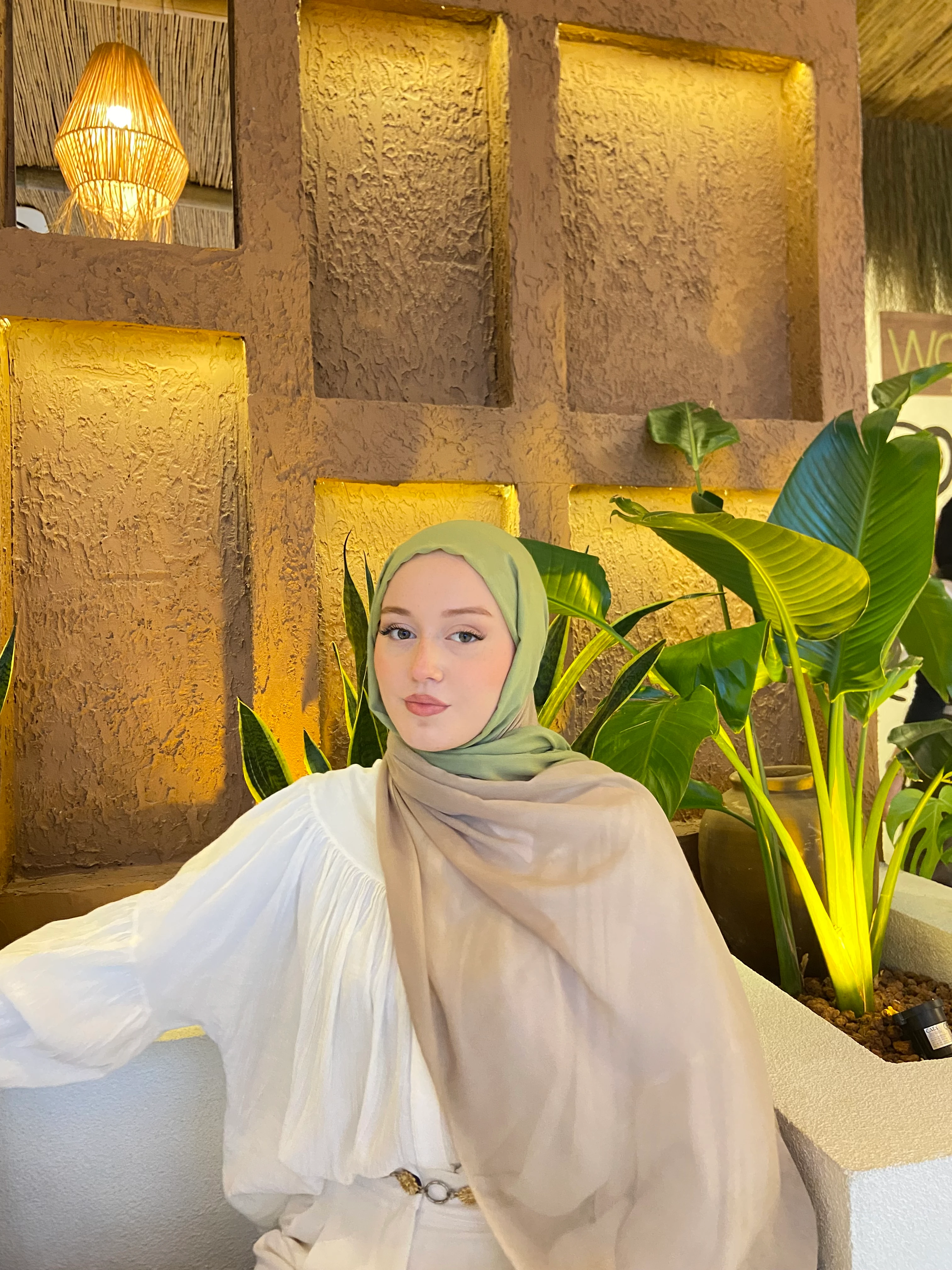 Degrade Pamuk Şal Zeytin