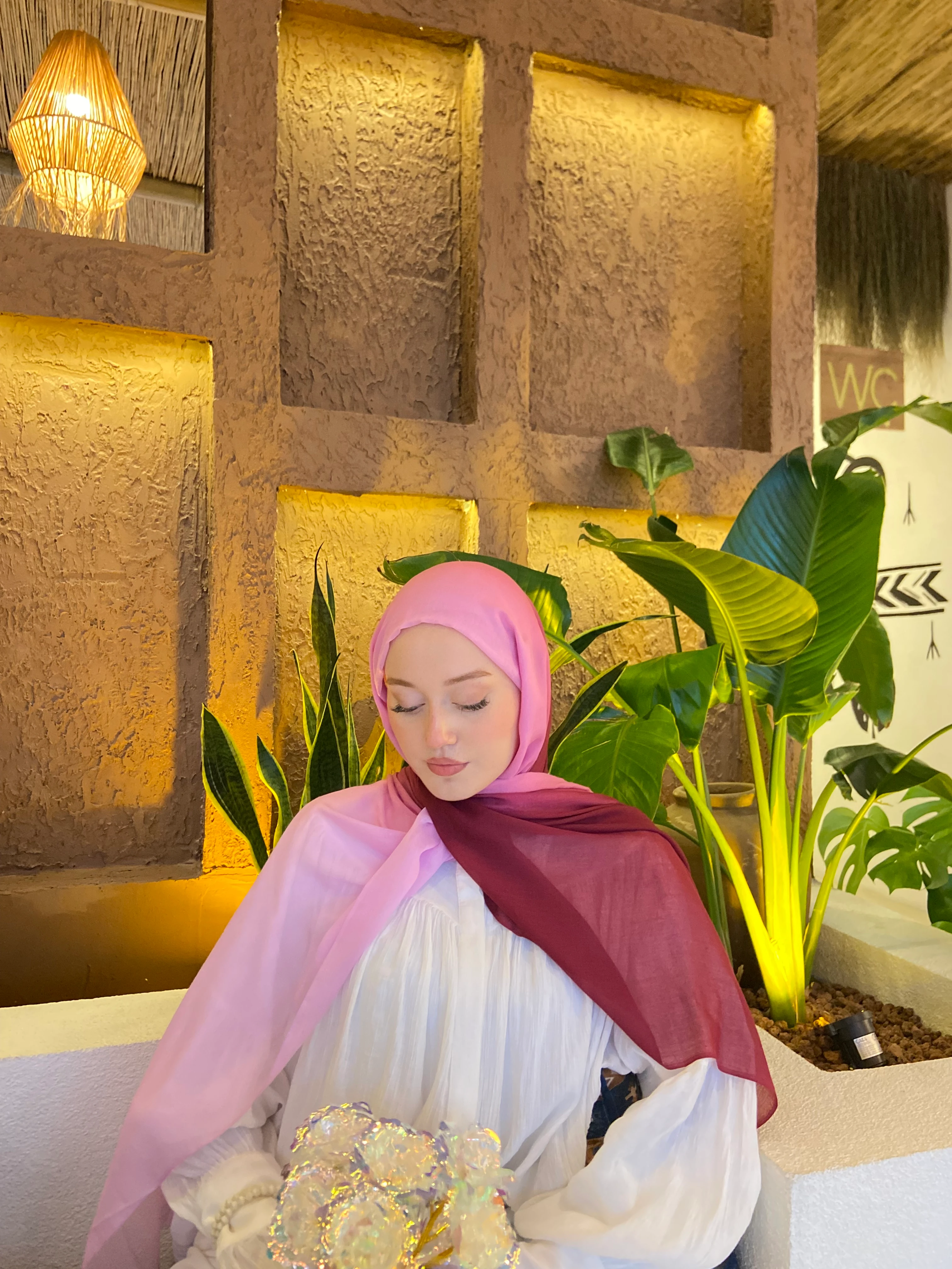 Degrade Pamuk Şal - Degrade Pamuk Şal Seher Pembesi