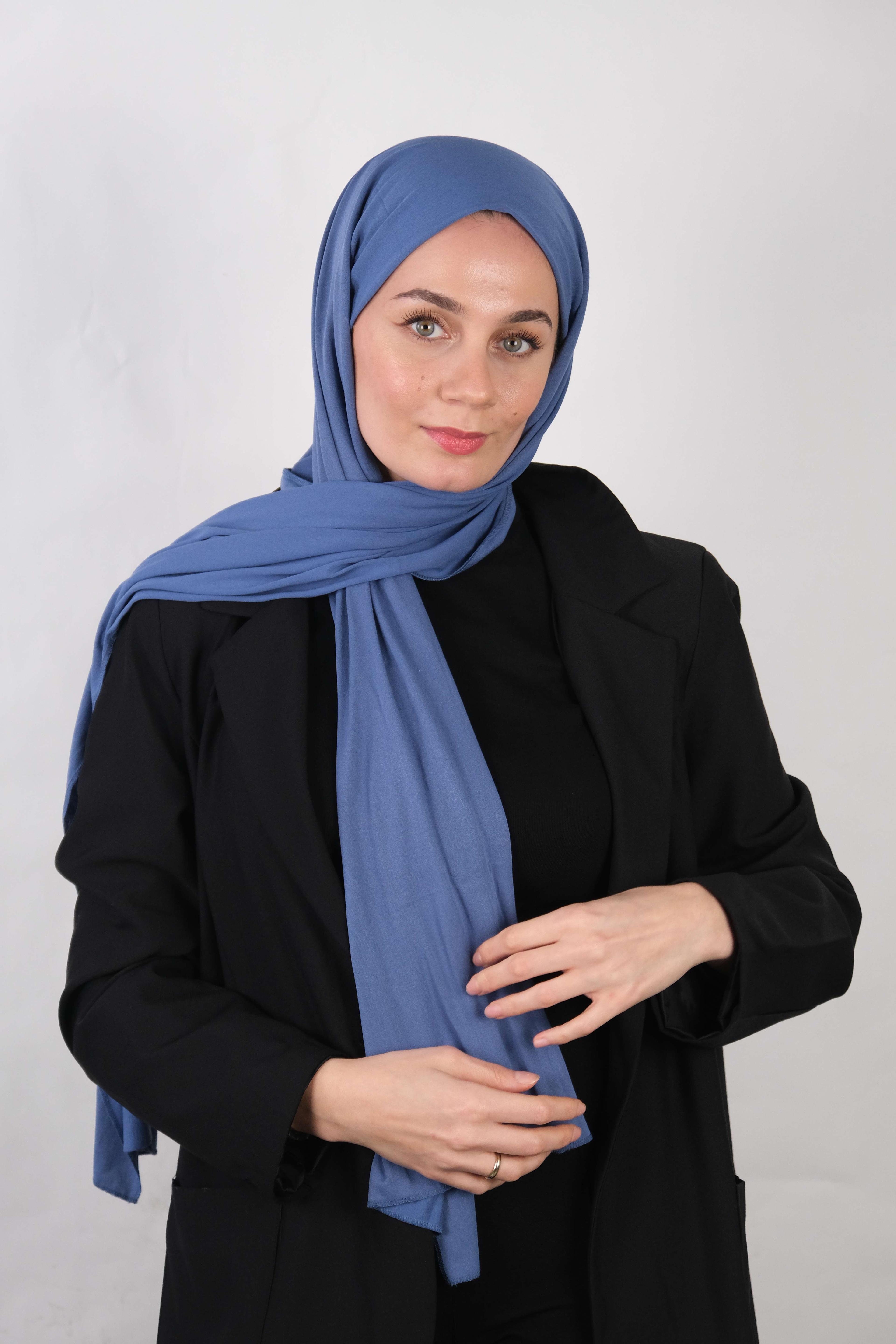 Penye Şal - Kot Mavi Penye Şal