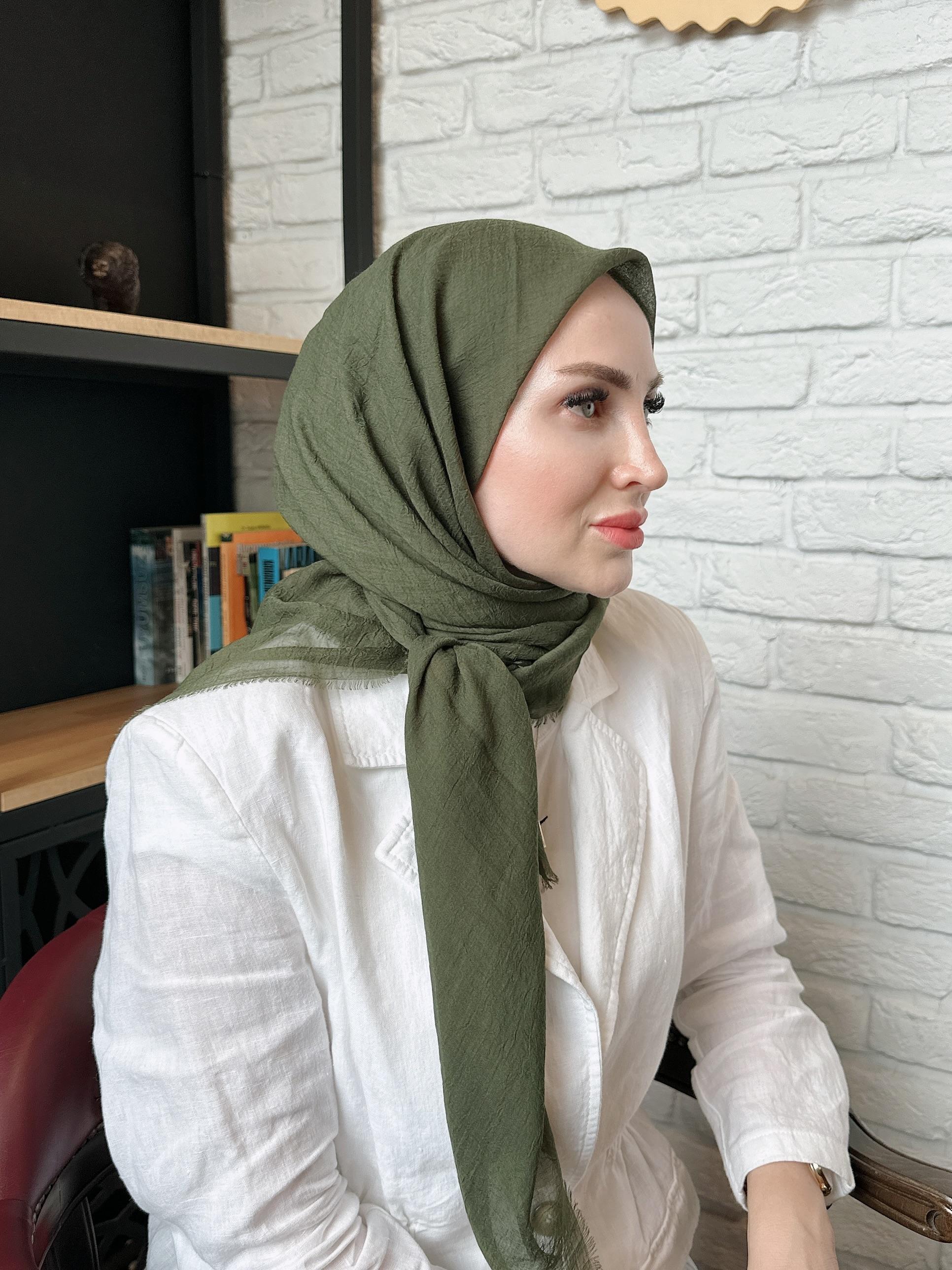 Asker Yeşili Konfor Eşarp