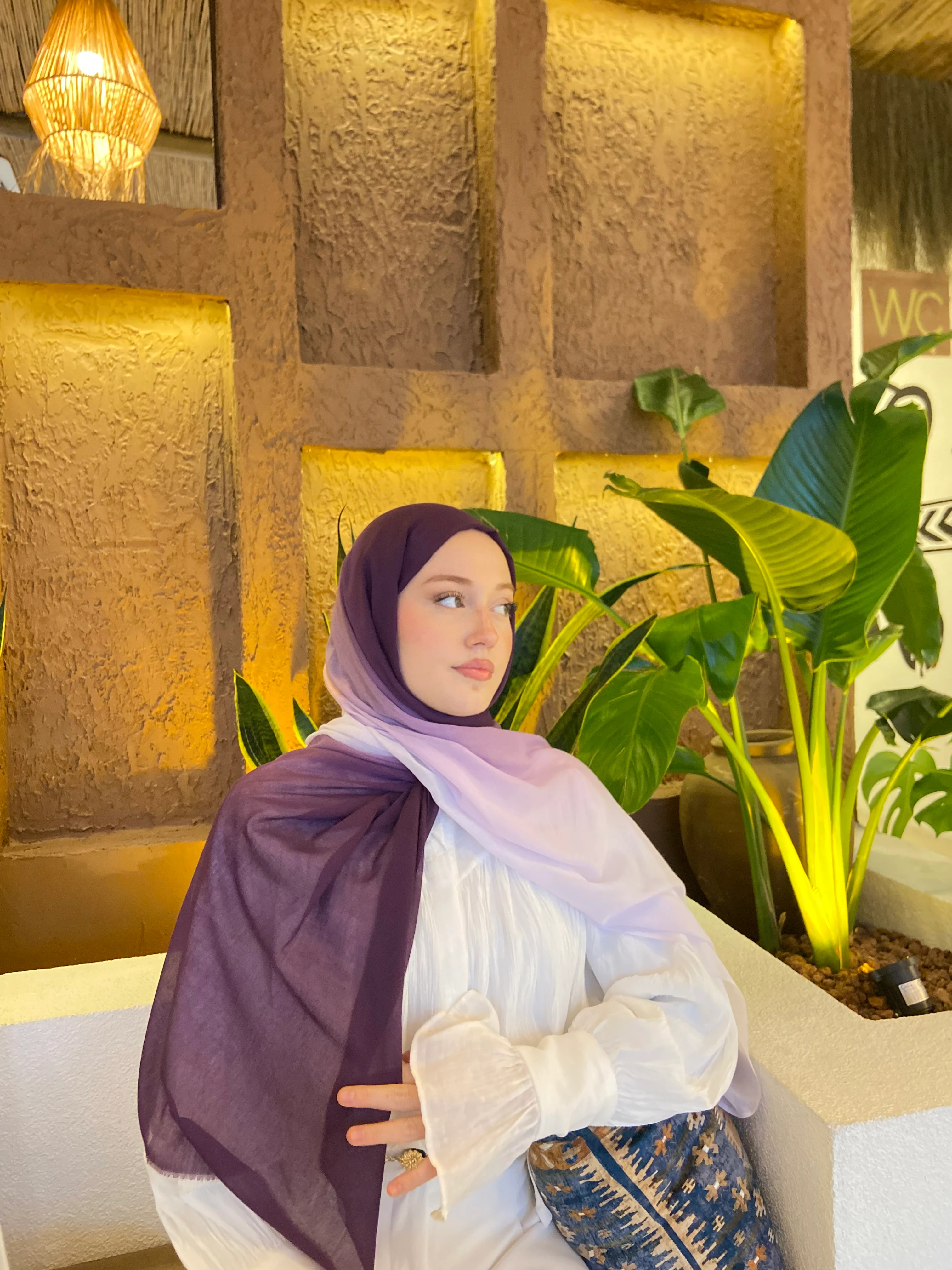 Degrade Pamuk Şal - Degrade Pamuk Şal Efsunlu Mor