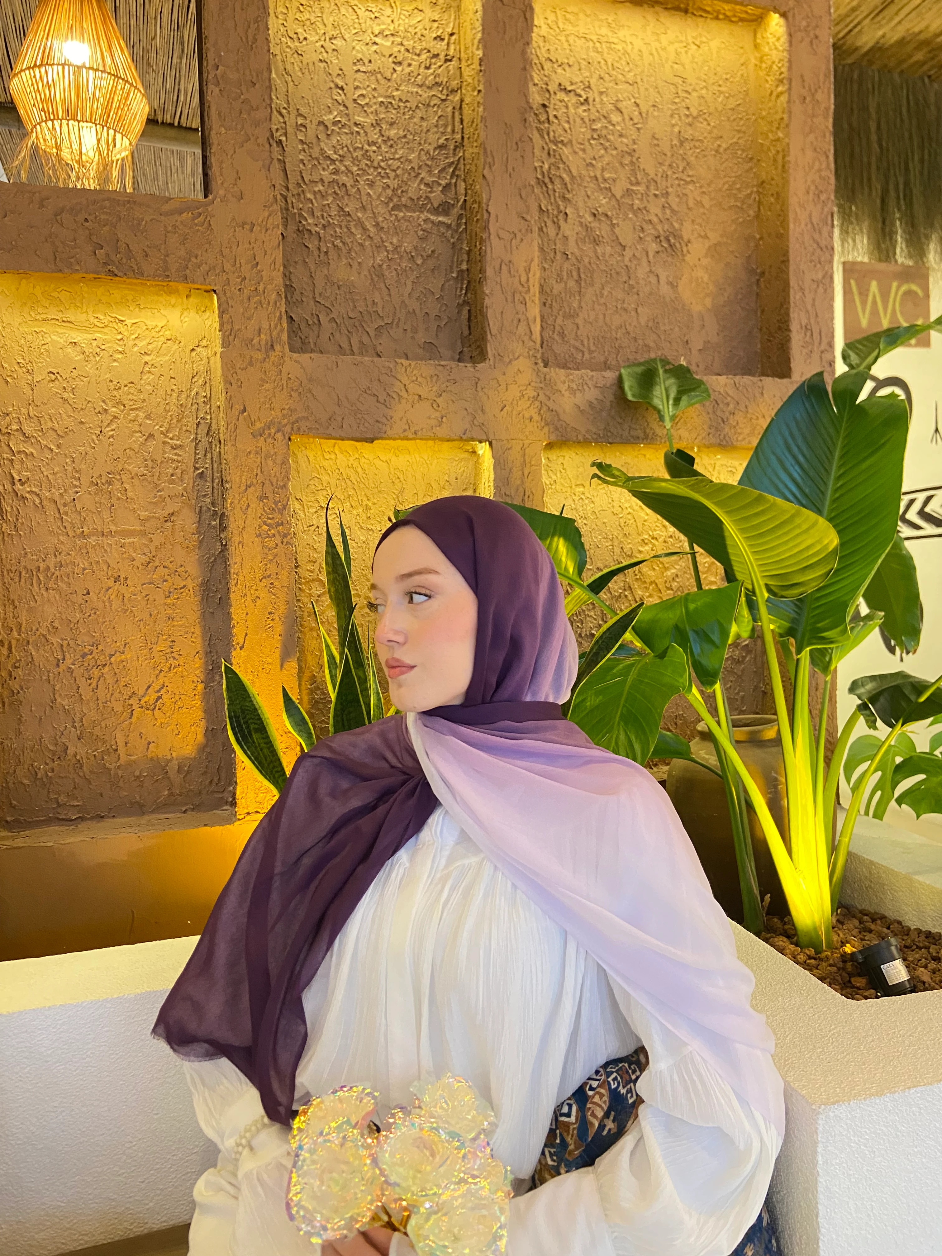 Degrade Pamuk Şal - Degrade Pamuk Şal Efsunlu Mor