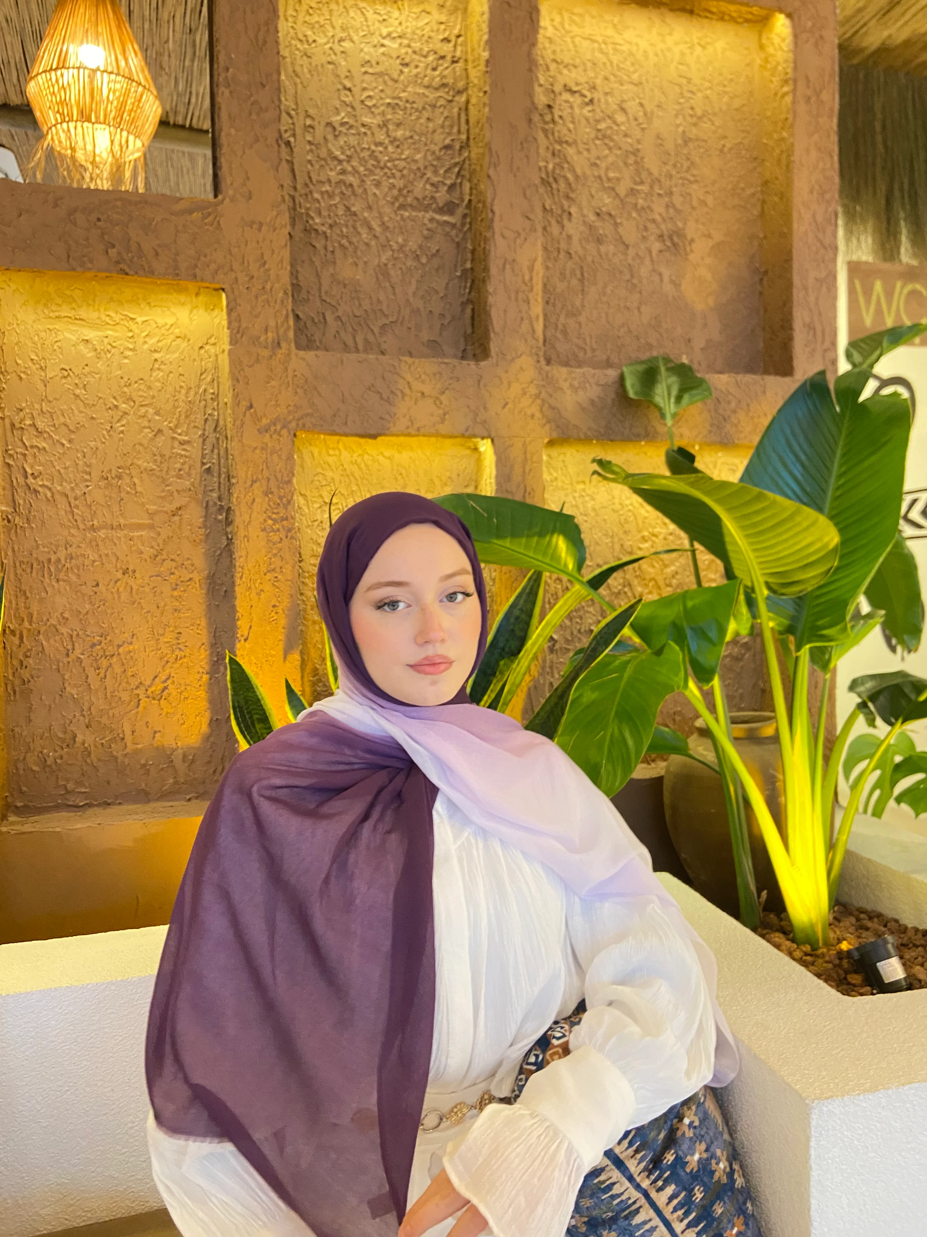 Degrade Pamuk Şal - Degrade Pamuk Şal Efsunlu Mor