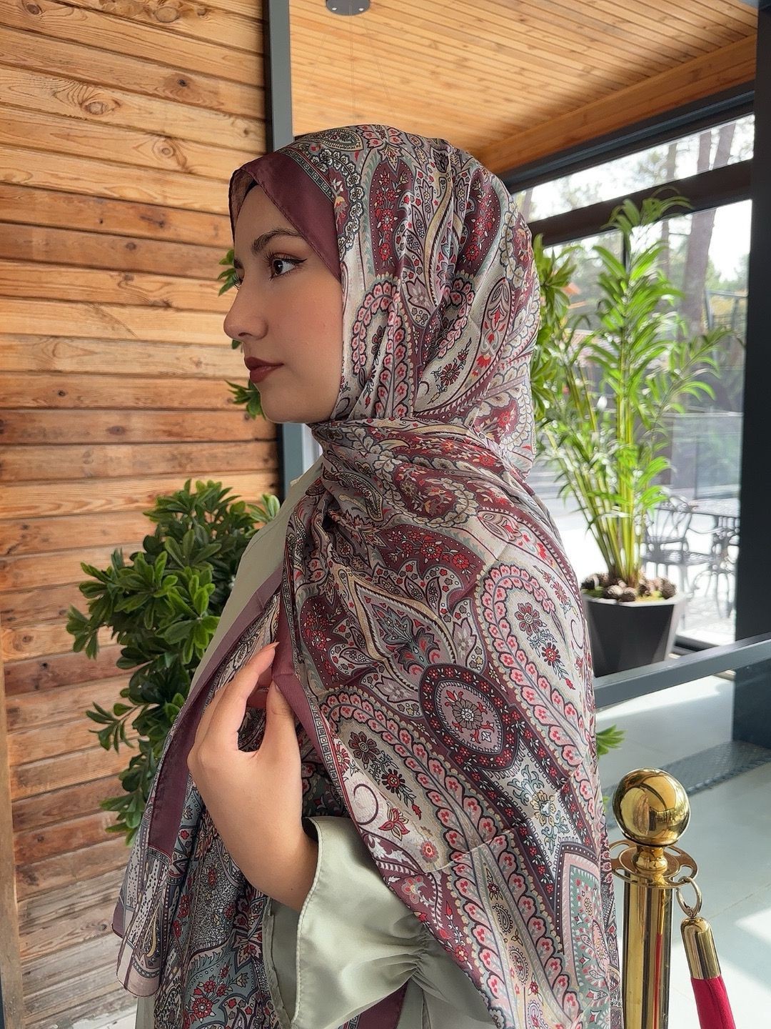 Hint İpeği Etro Desen Bordo