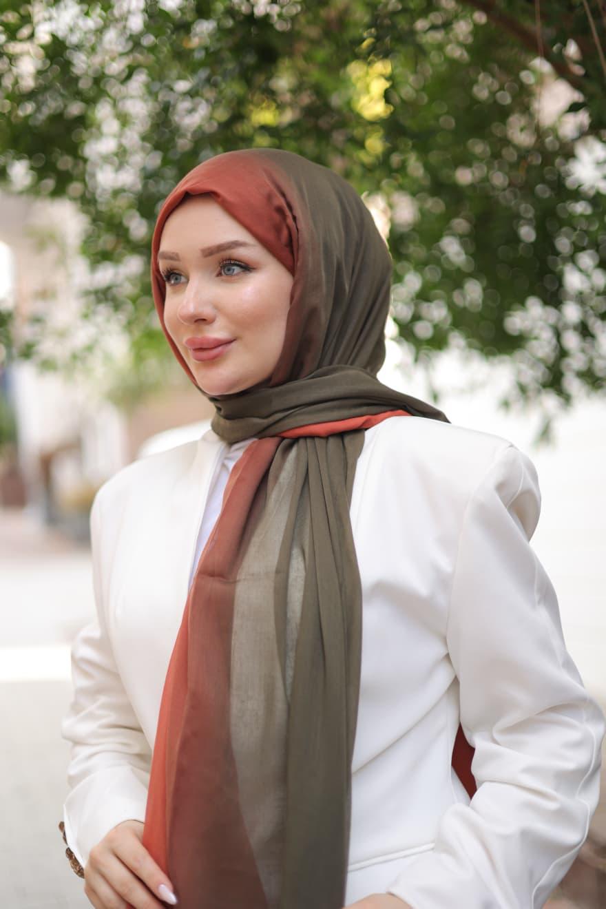 Degrade Pamuk Şal - Degrade Pamuk Şal  Haki