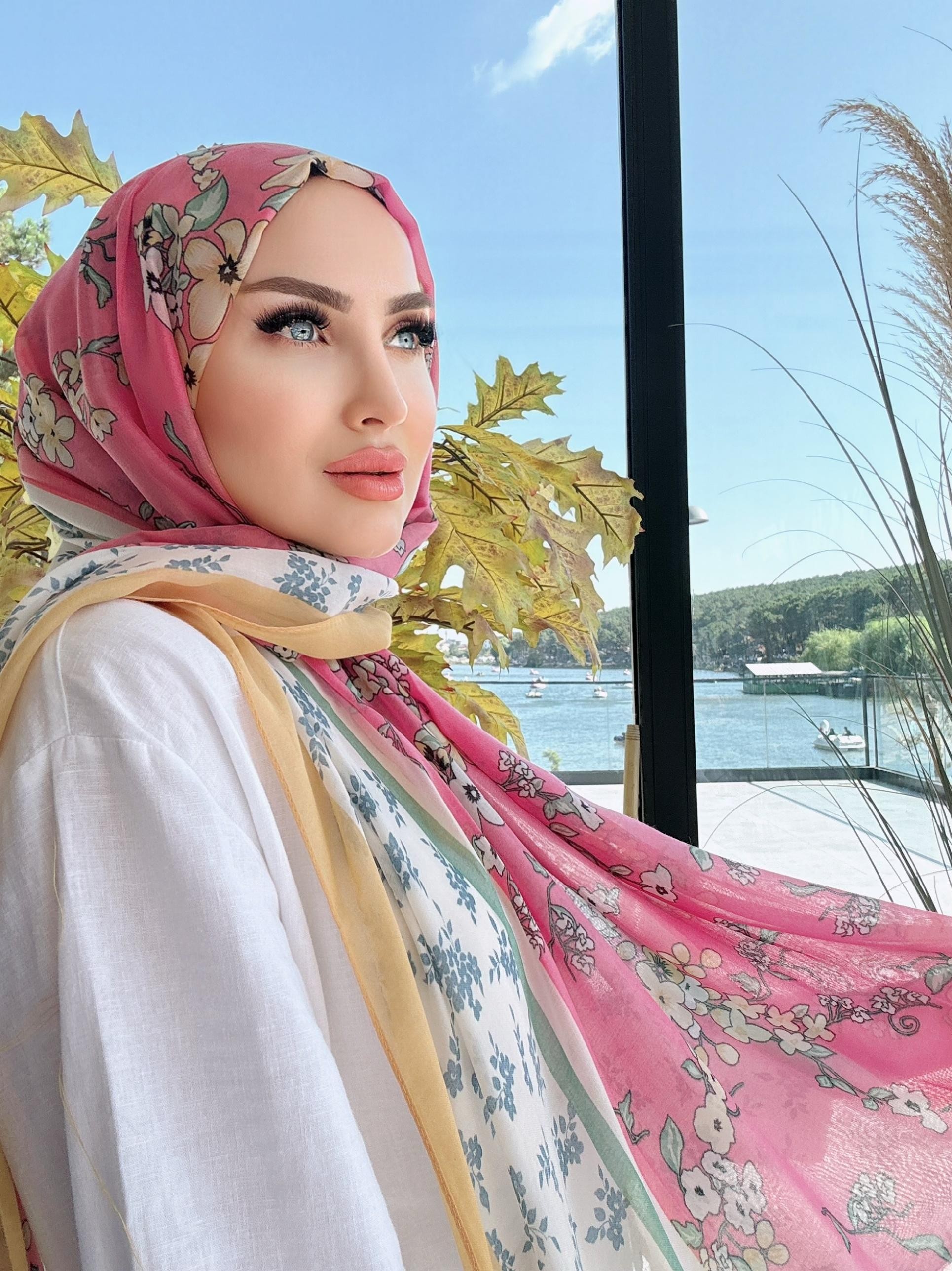 Desenli Şal Serisi - Çiçek Desen Pembe
