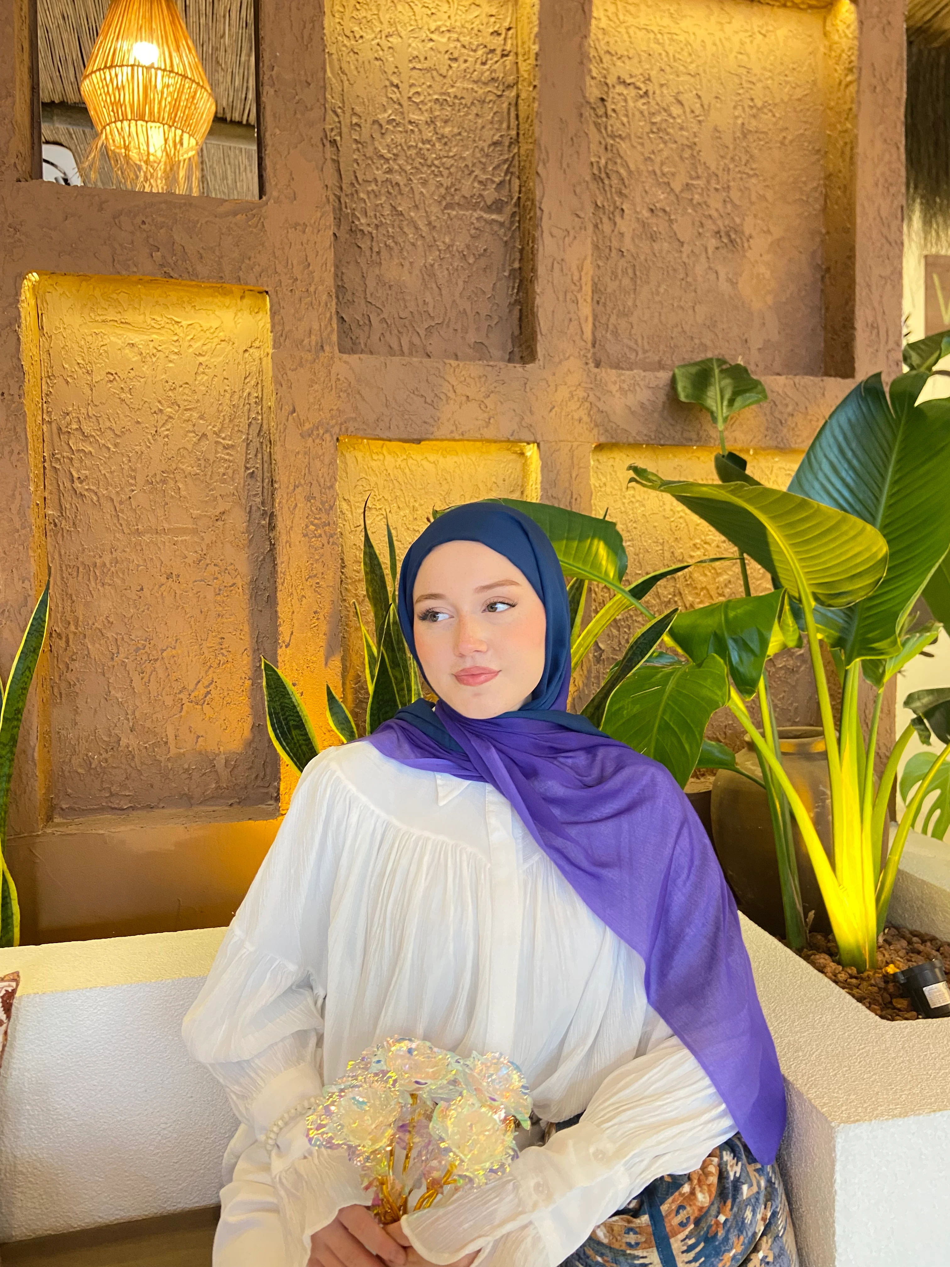 Degrade Pamuk Şal Gök Kubbe