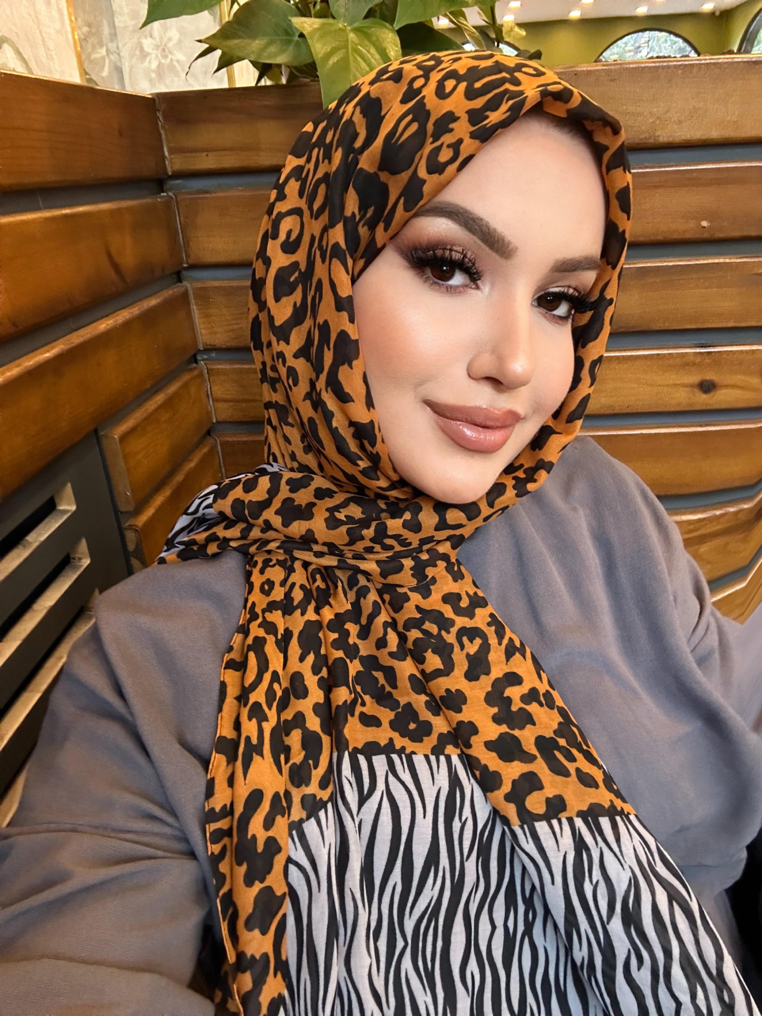 Desenli Şal Serisi - Leopar Desen Karamel