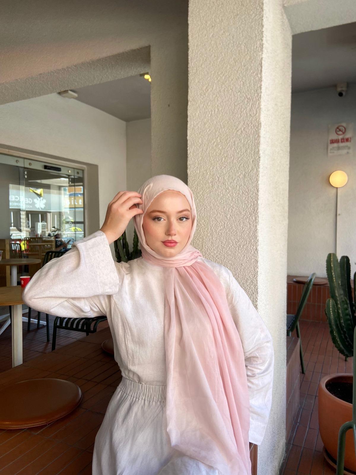 Degrade Pamuk Şal - Degrade Pamuk Şal Toz Pembe