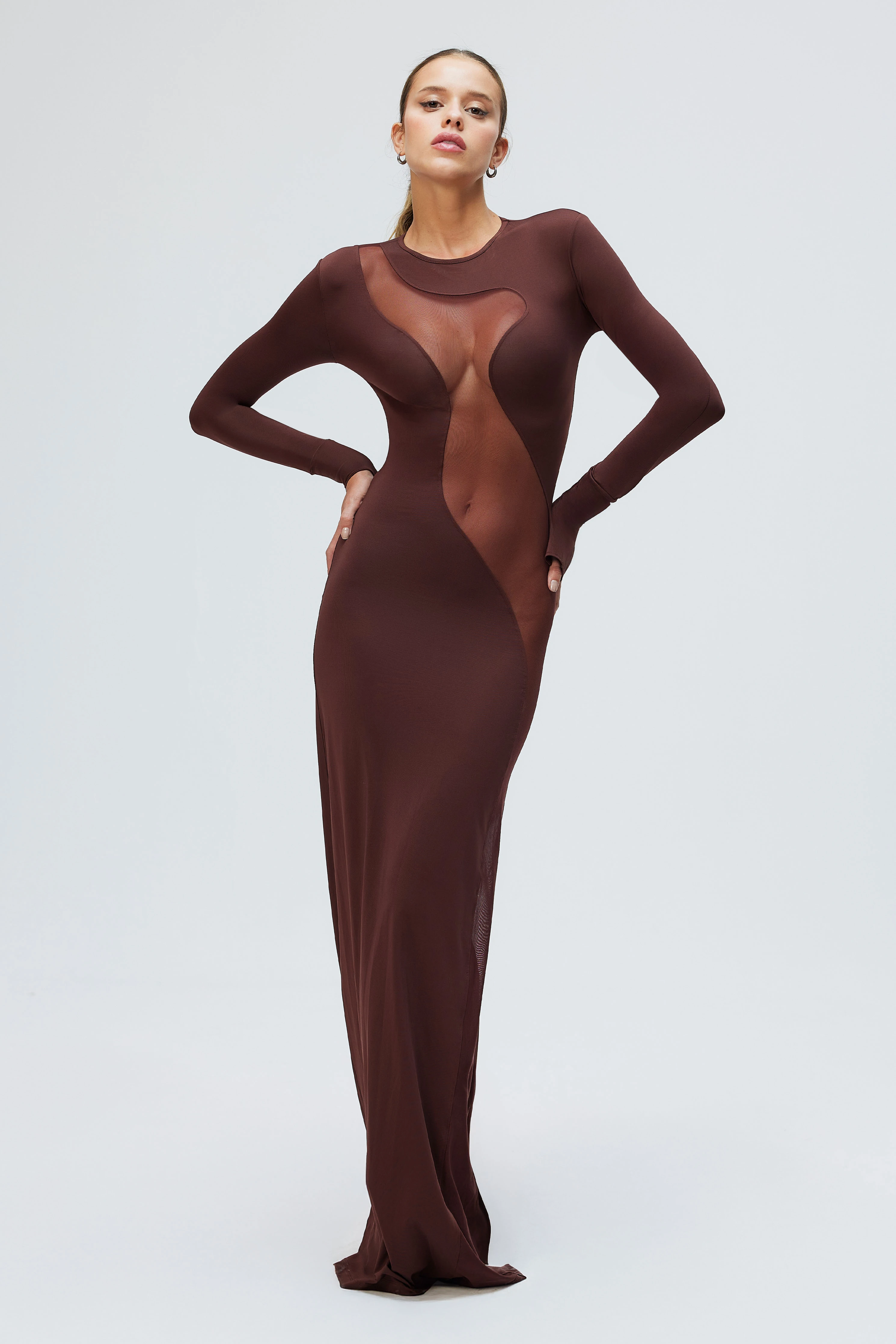 Chic Elbise - Kahverengi