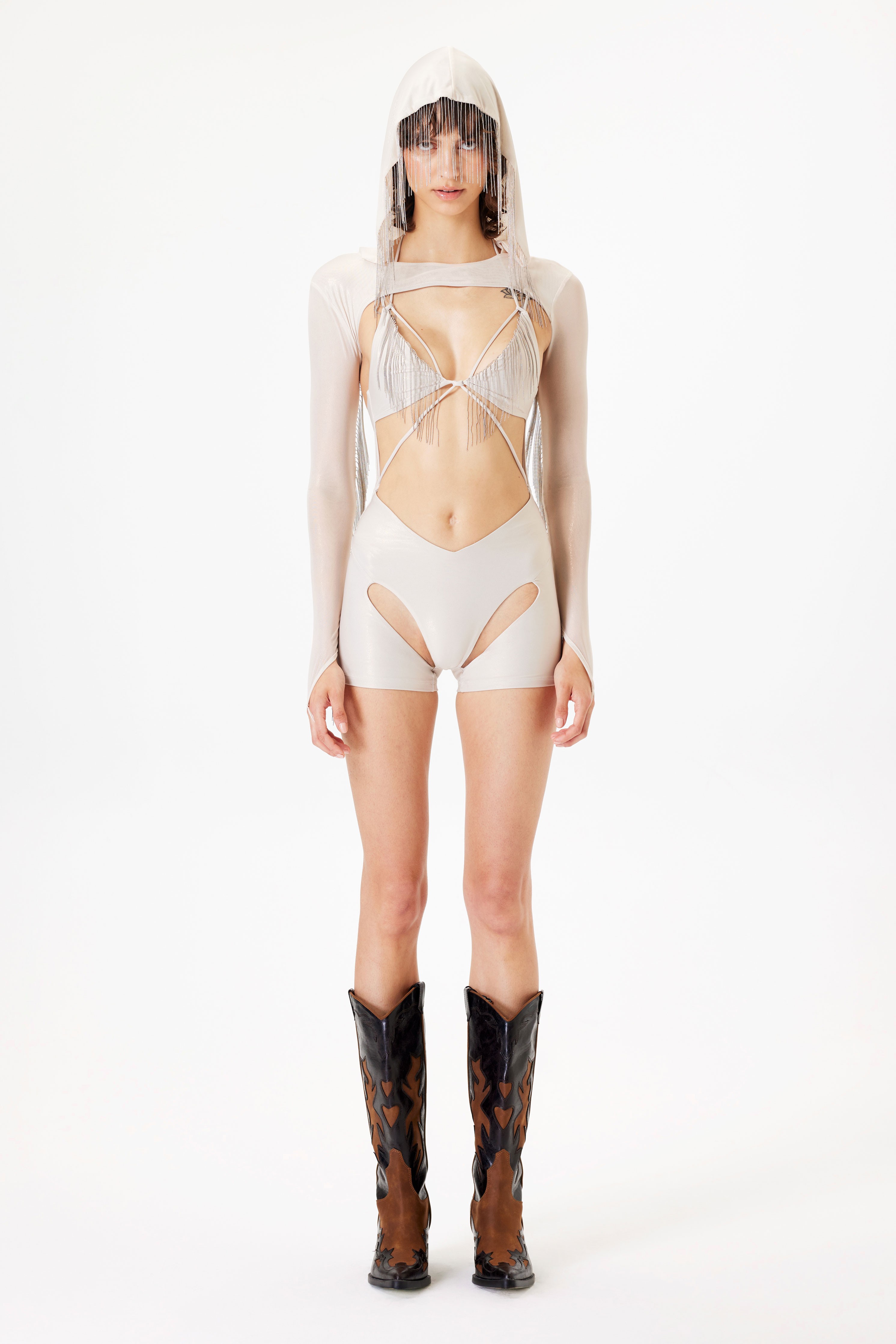 Selene Playsuit - Metalik Bej