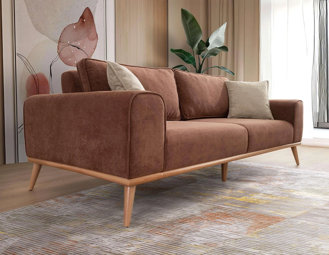 Molde Sütlü Kahve Üçlü Kanepe