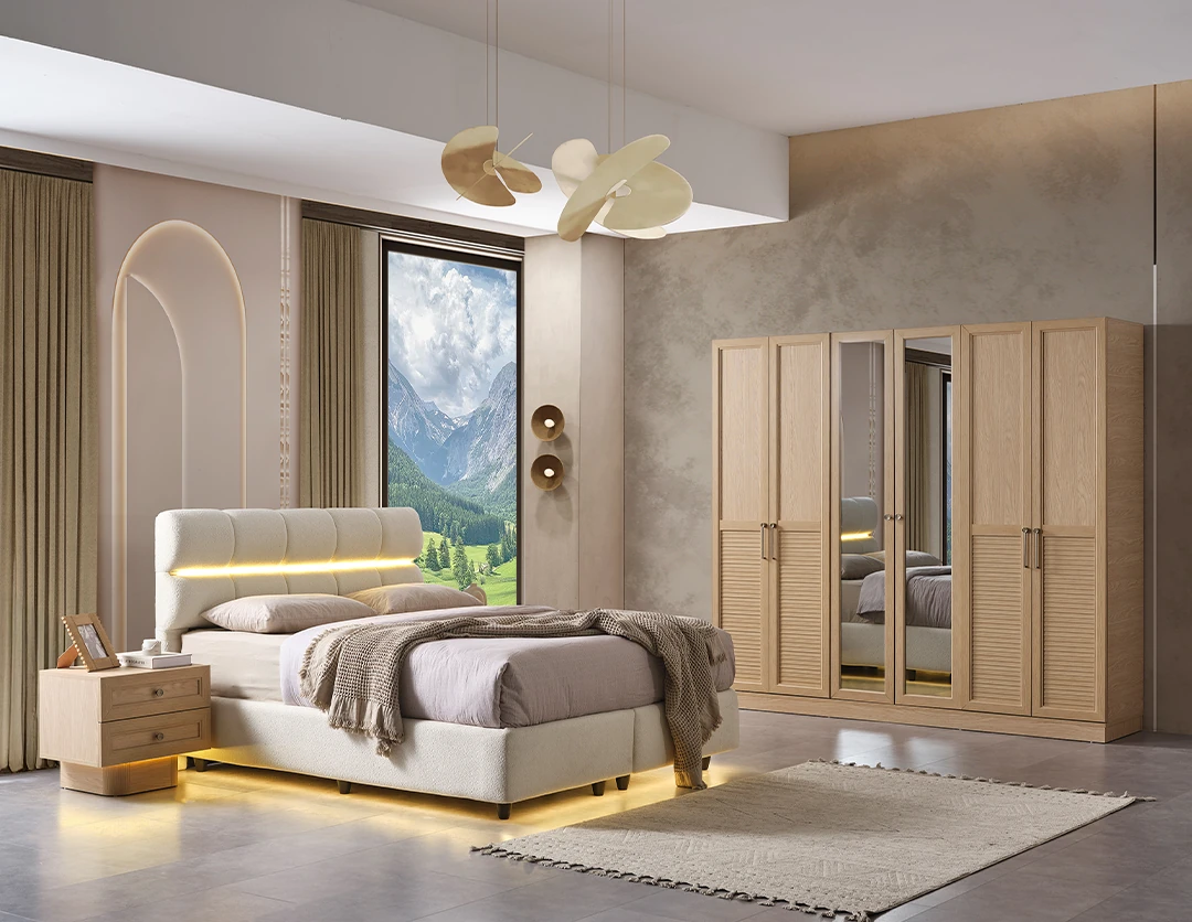 Liva Meşe Yatak Odası