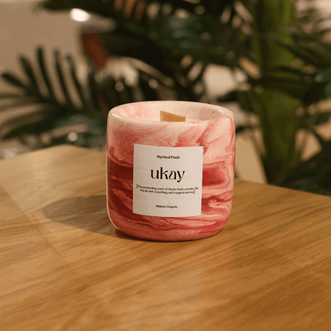 Marble Kırmızı Mum