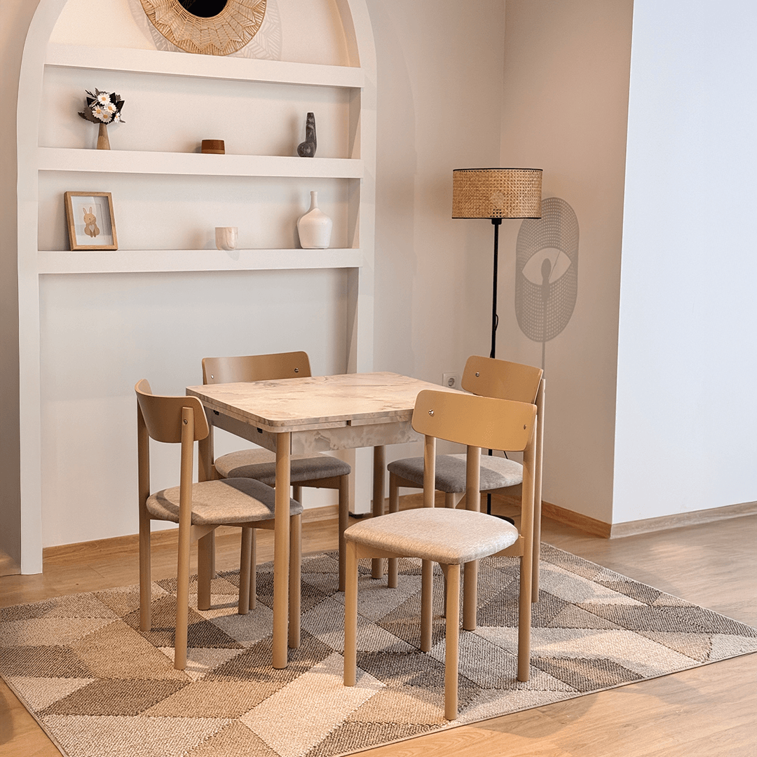 Flam Marble Yandan Açılır Masa Takımı