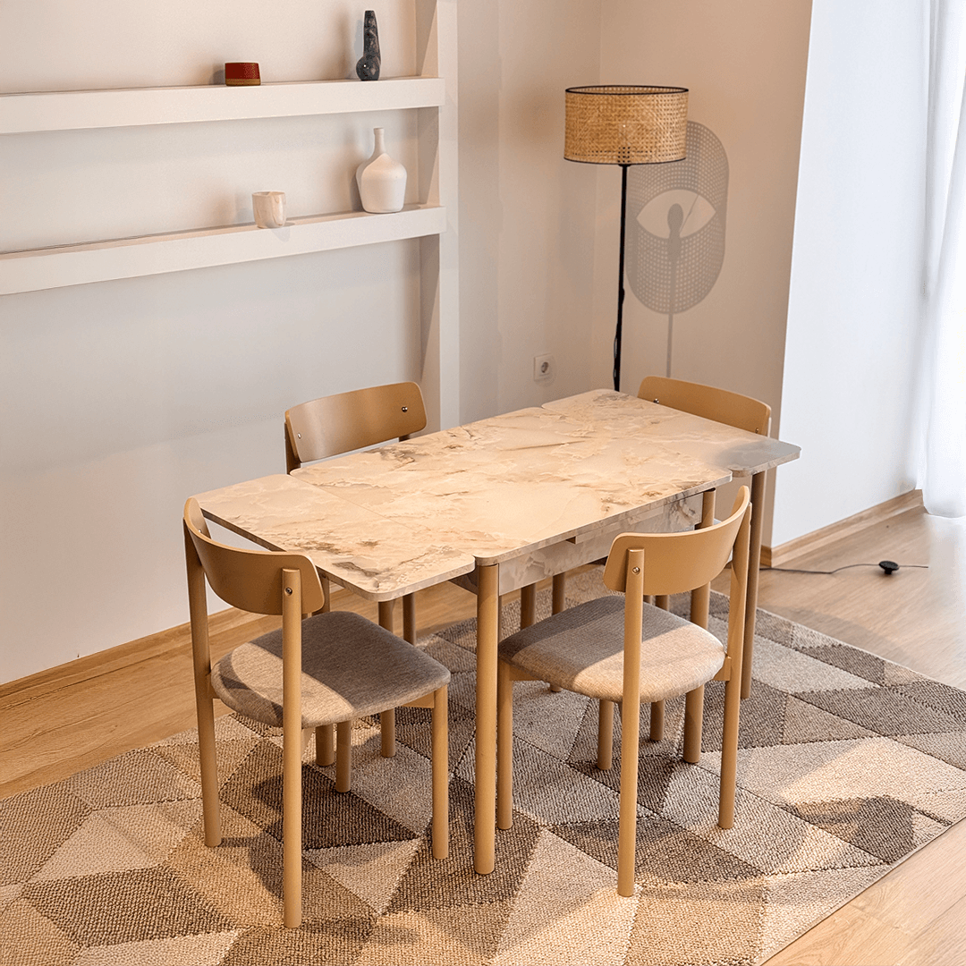 Flam Marble Yandan Açılır Masa Takımı