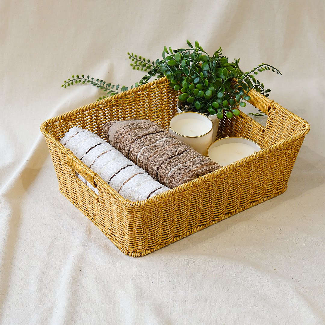 Moa Rattan Dikdörtgen Sepet/Düzenleyici/Organizer