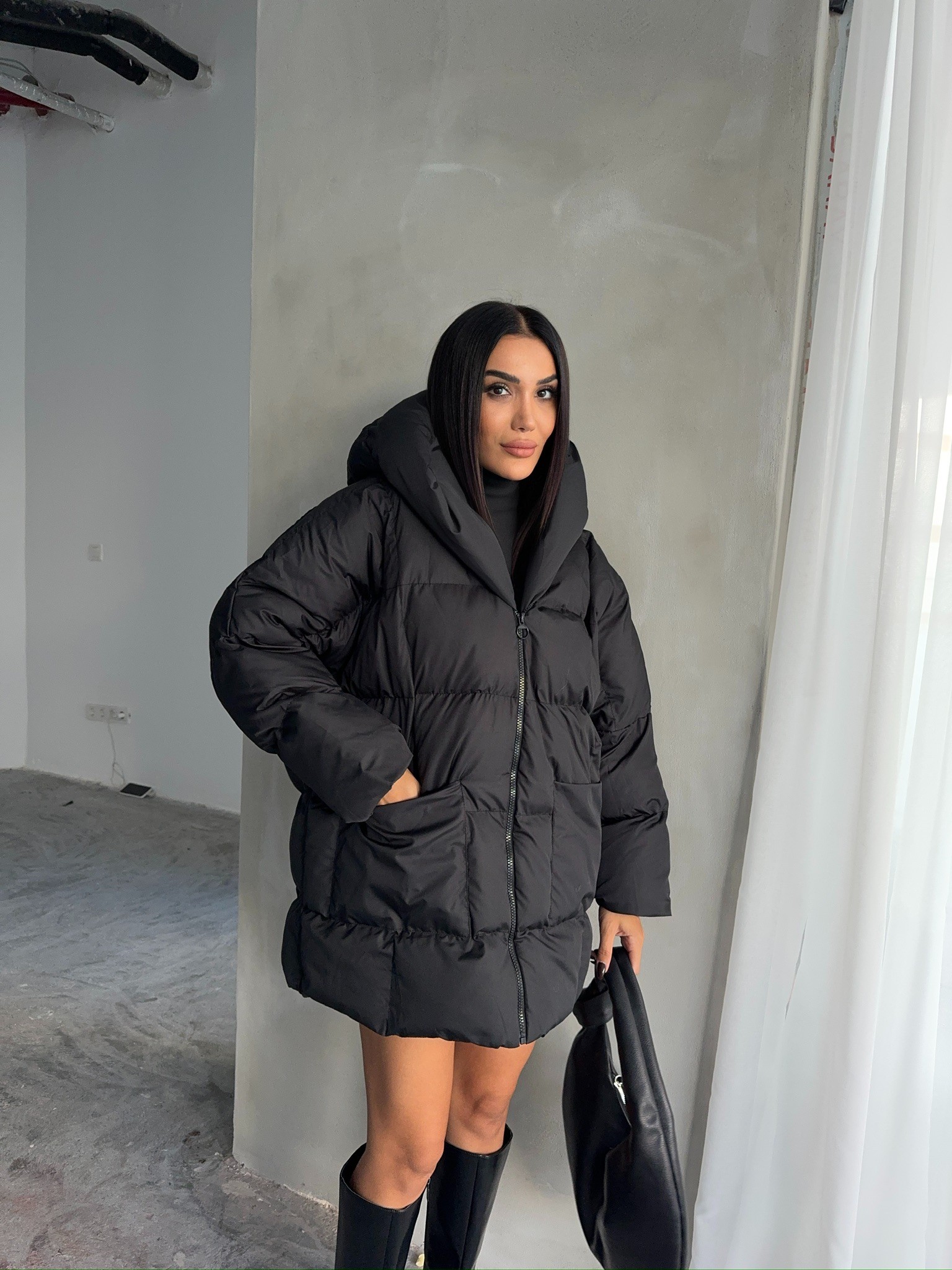 Oversize Yarasa Şişme Mont