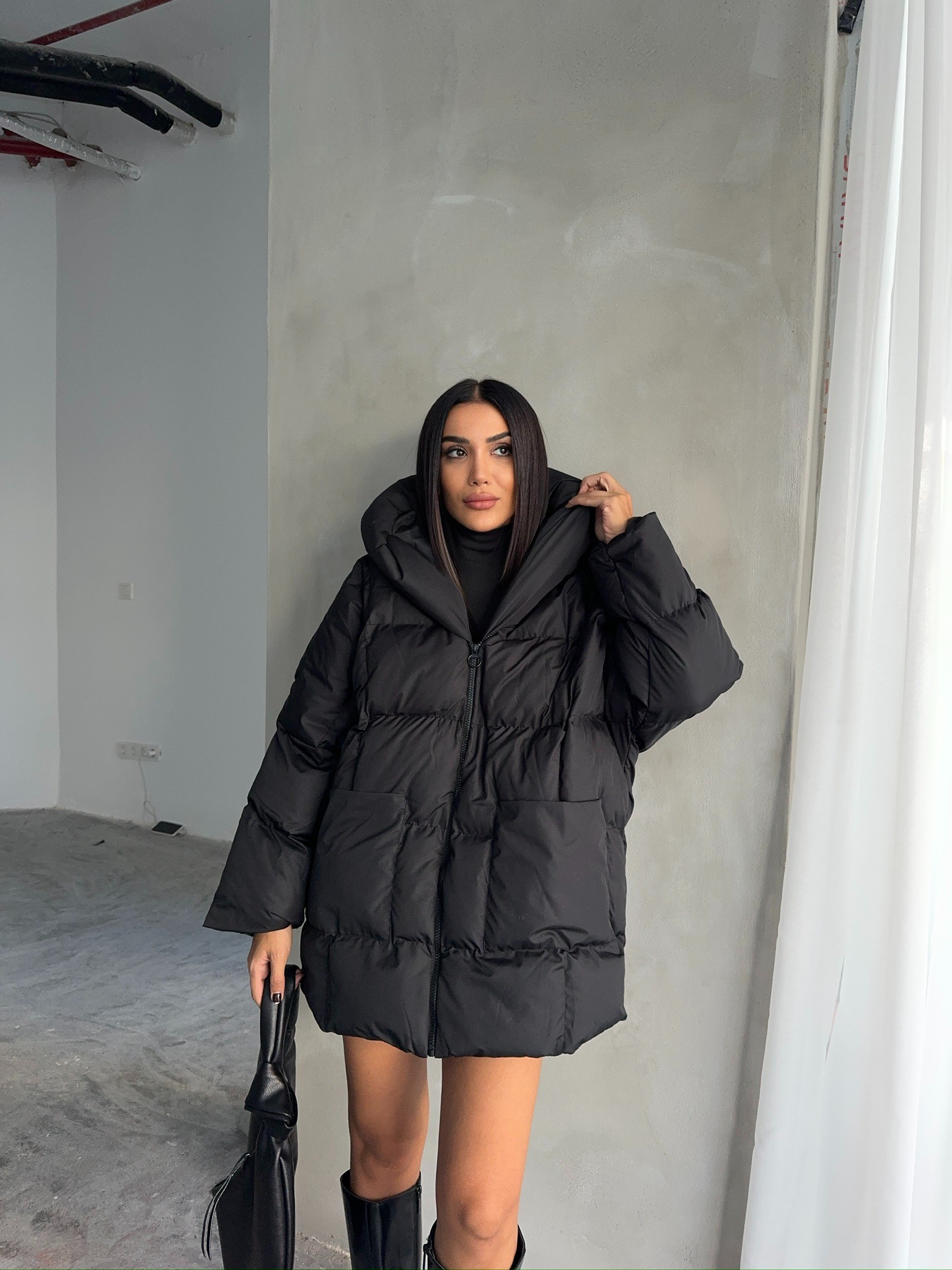 Oversize Yarasa Şişme Mont