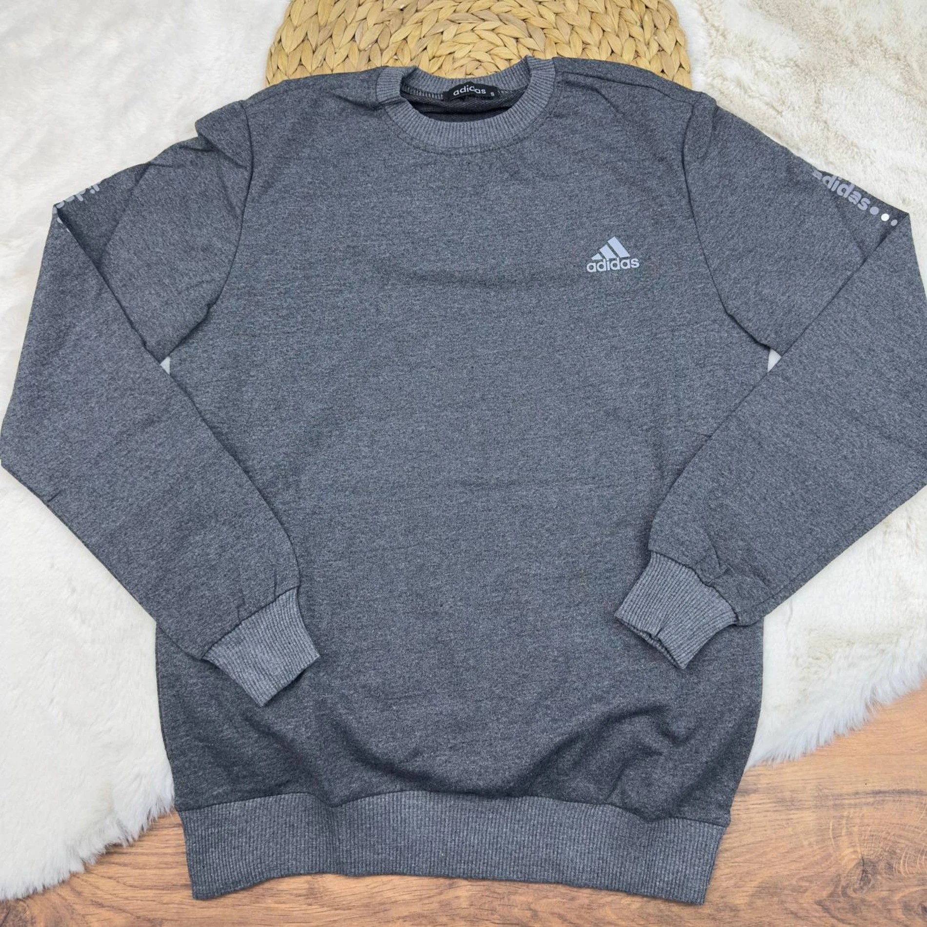 S-XXL 2 İp Şardonsuz Sweat Gri