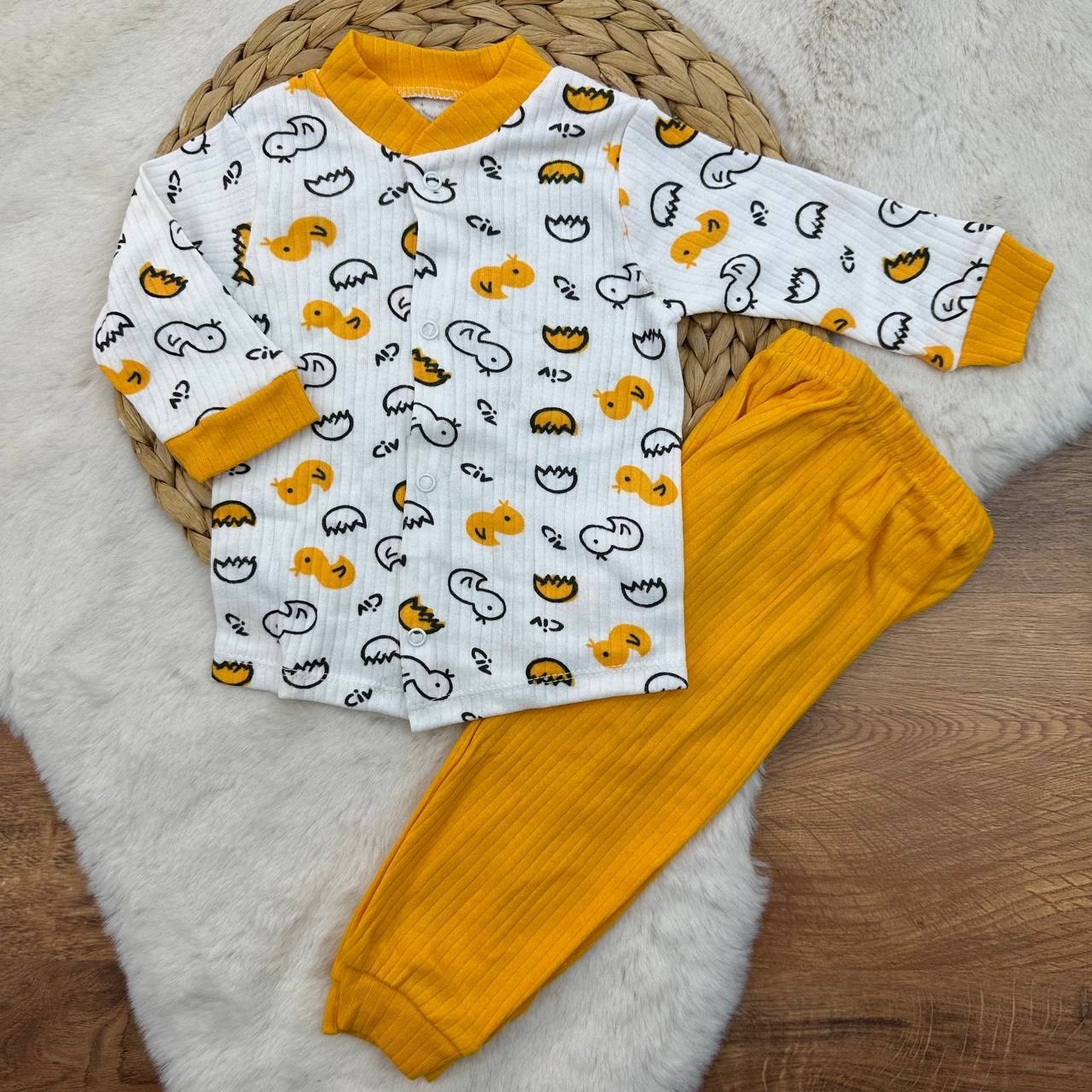3-6 Ay Civciv Desenli Bebek Pijama