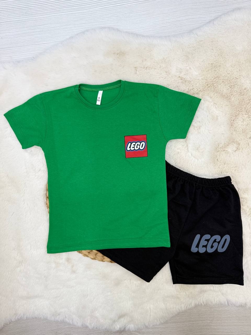 1-6 Yaş Lego Araba Baskılı Takım  - YEŞİL