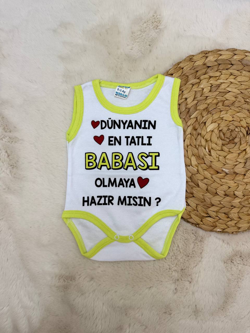 0-4 Yaş Dünyanın En Tatlı Babası Çıtçıtlı Body - YEŞİL