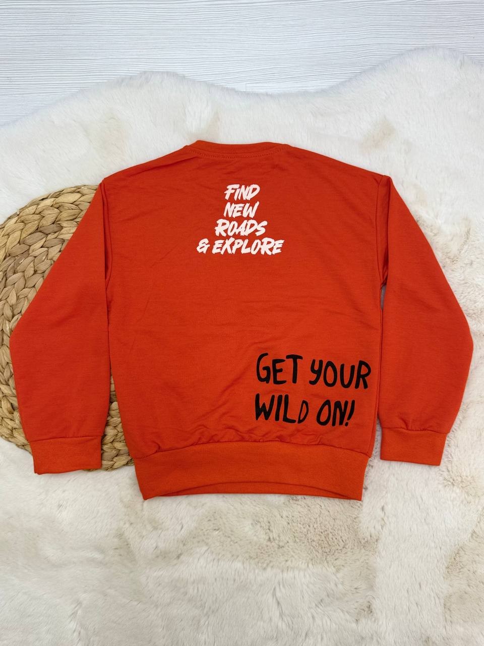 4-8 Yaş Ön Arka Baskılı Erkek Sweatshirt