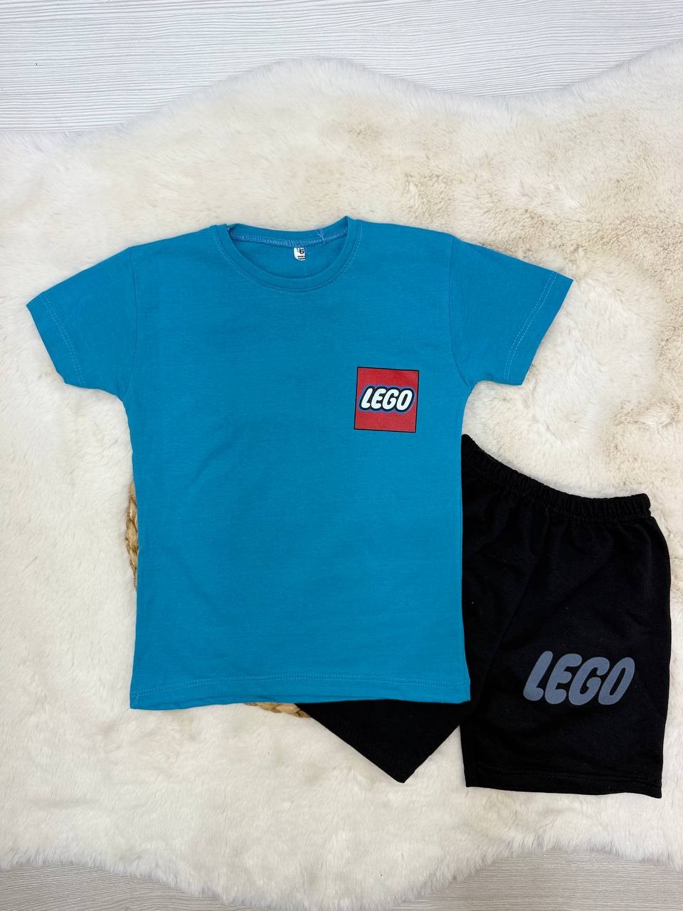1-6 Yaş Lego Araba Baskılı Takım  - MAVİ