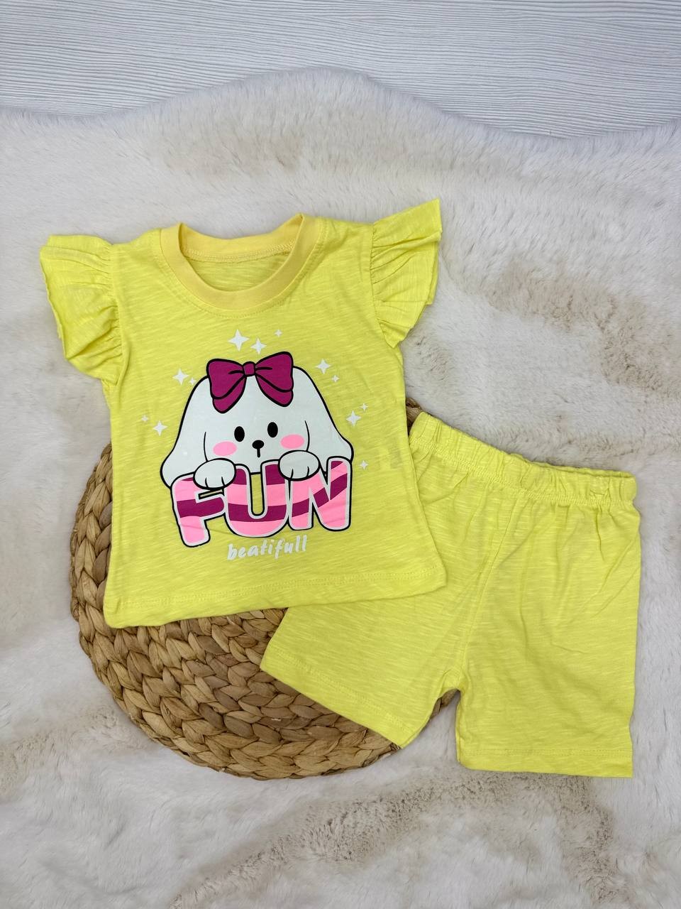 6-24 Ay Fun Köpek Desenli Takım - SARI