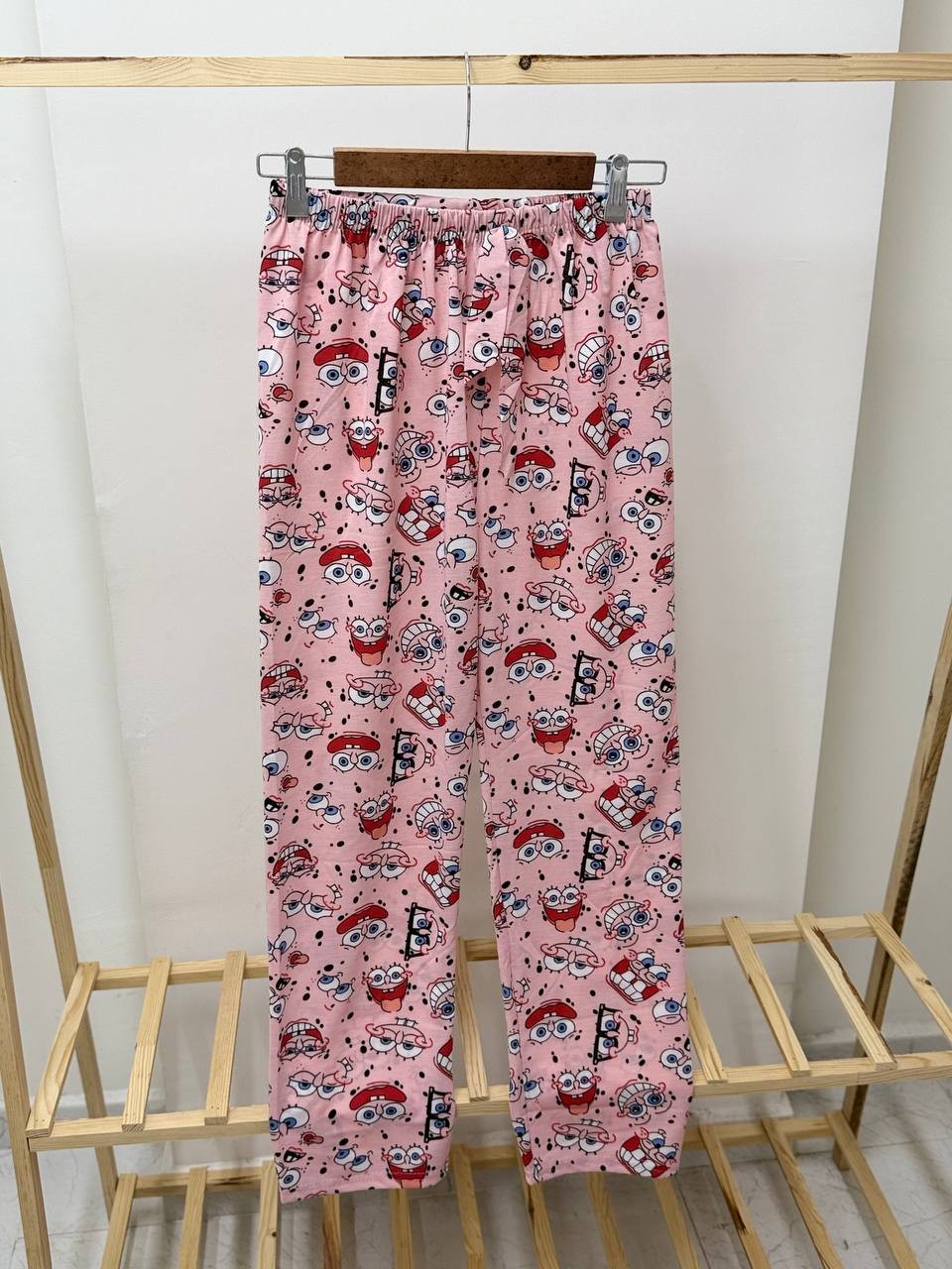 M-6XL Desenli Bayan Pijama - GÜL KURUSU