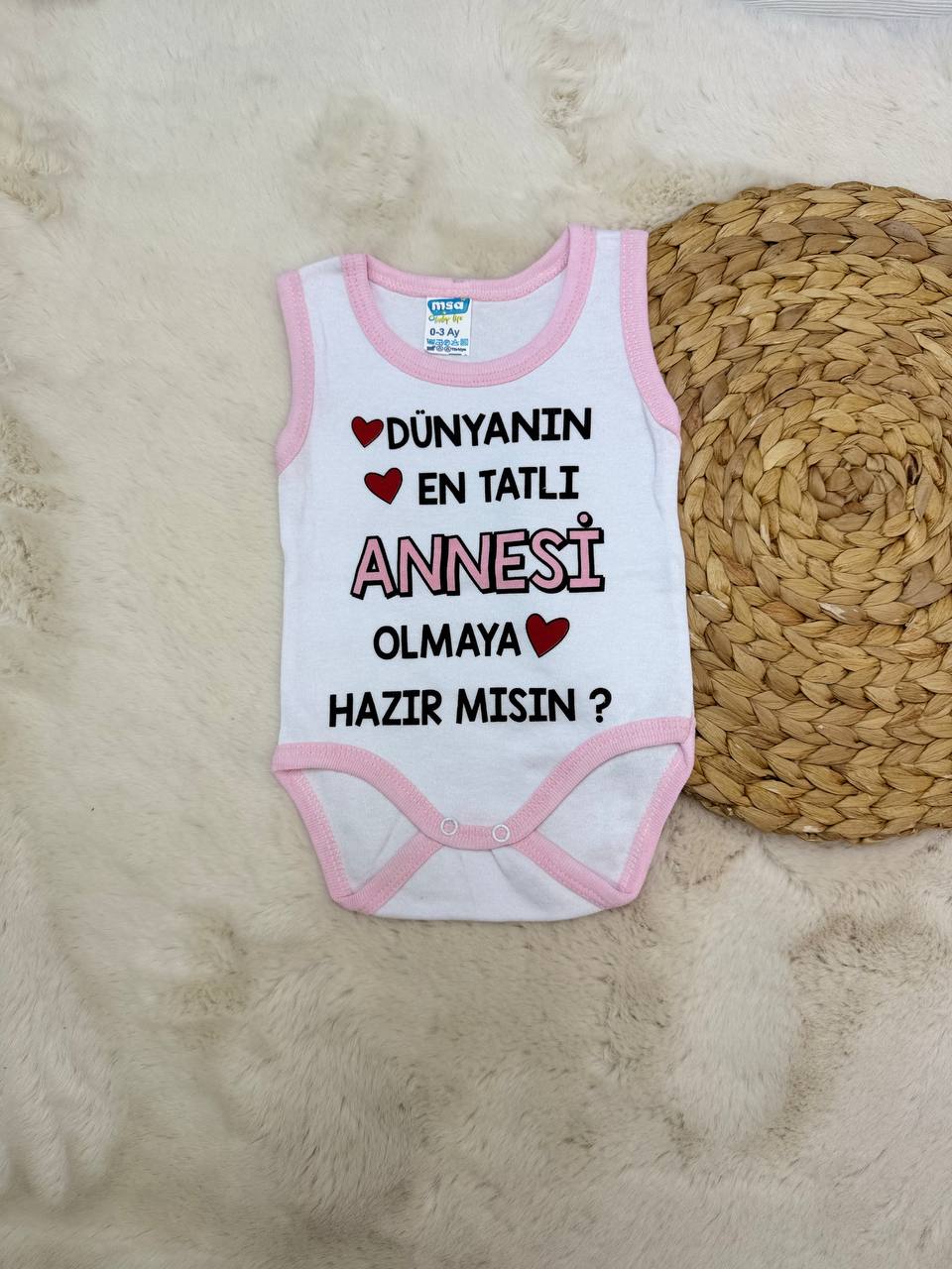 0-4 Yaş Dünyanın En Tatlı Annesi Çıtçıtlı Body - PEMBE