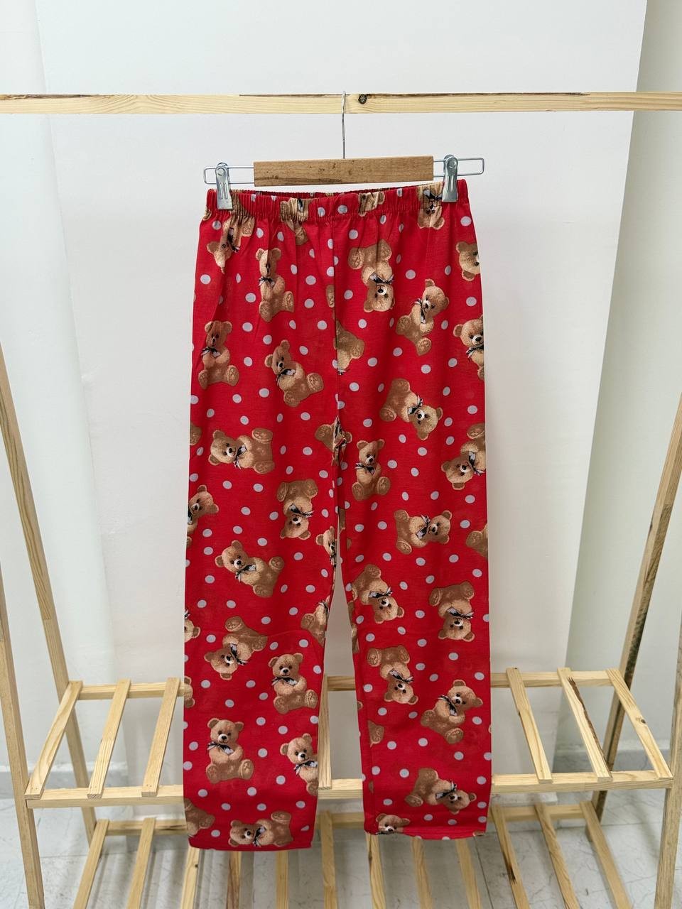 M-6XL Desenli Bayan Pijama - KIRMIZI