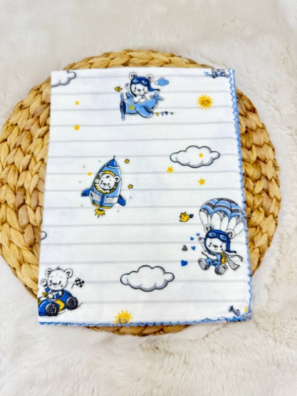80*90 Cm Desenli Pazen Kundak Battaniye - SAX