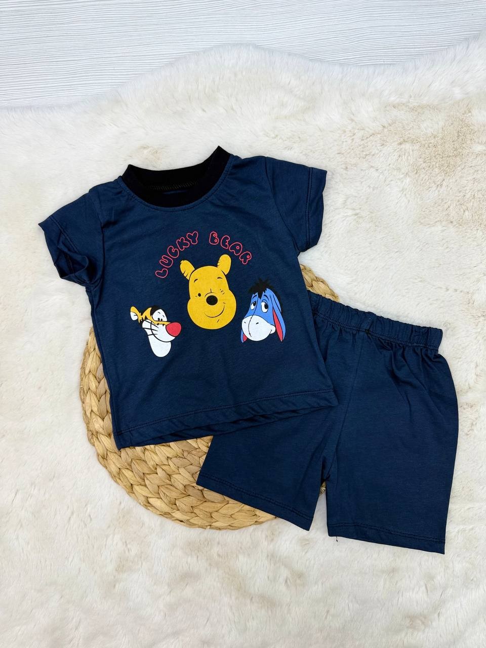 6-24 Ay Lucky Bear Desenli Takım - LACİVERT