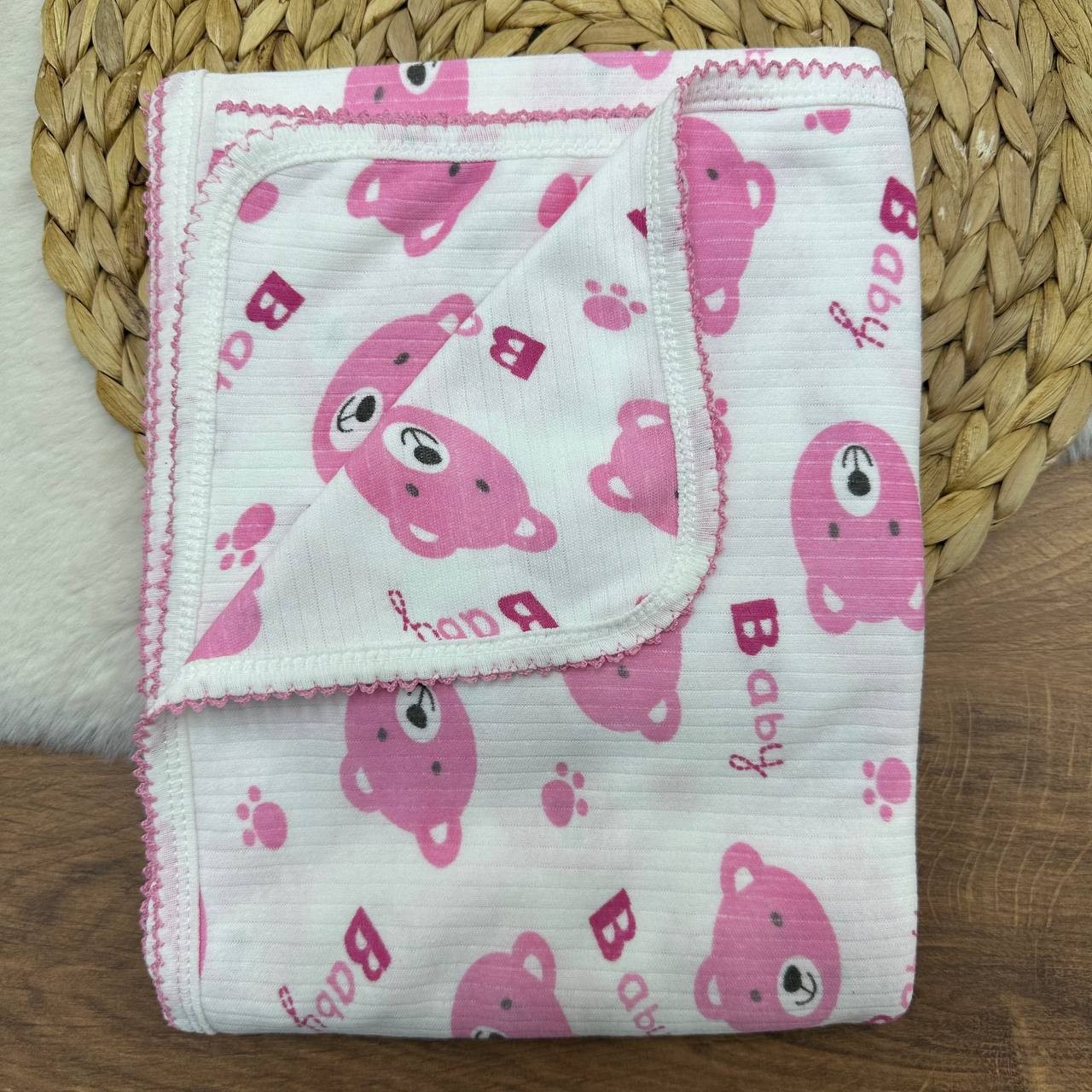 80-90 Cm Figürlü Raporlu Battaniye Kundak - PEMBE