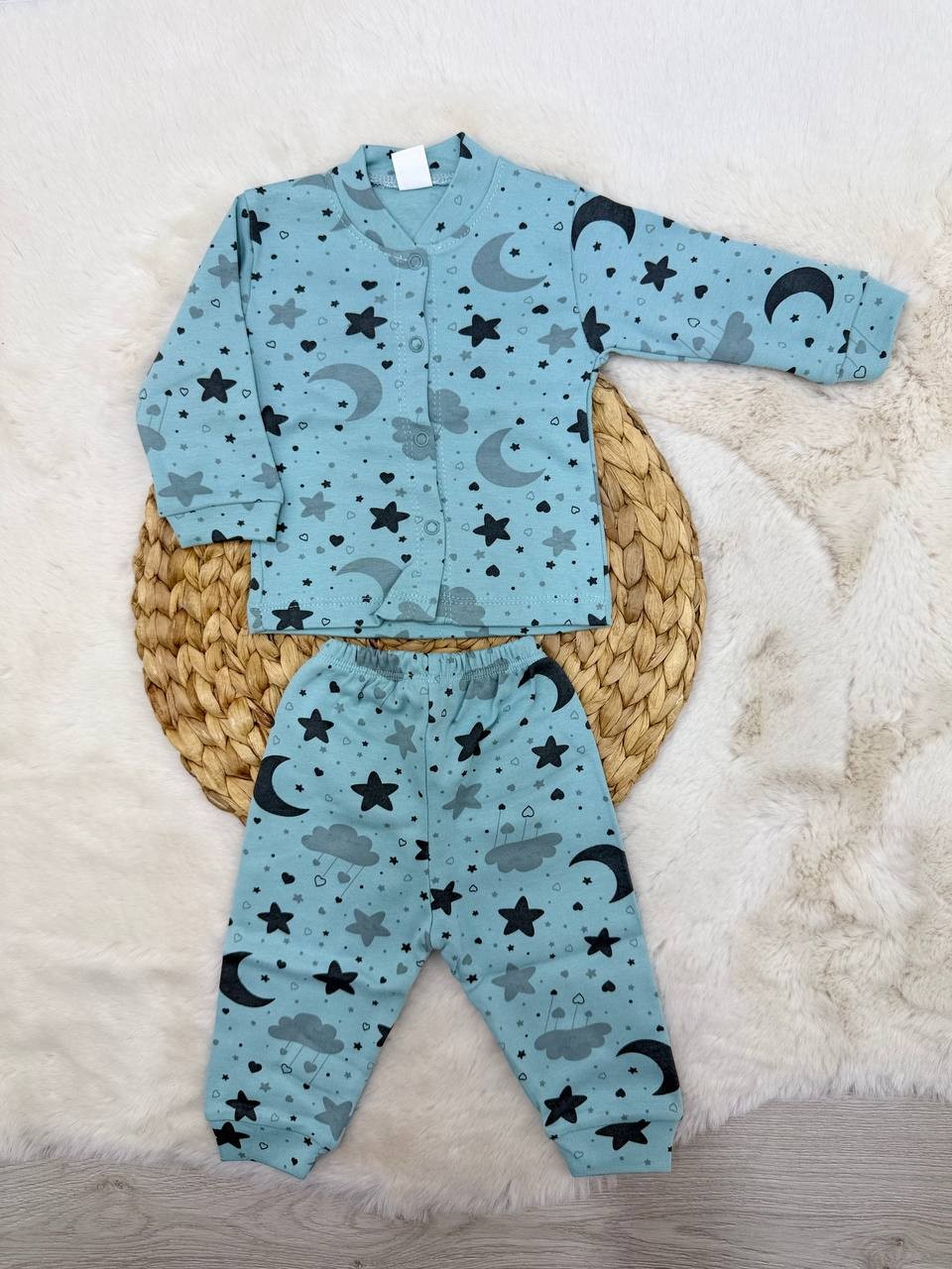 3-12 Ay Bulut Yıldız Desenli Pijama Takımı