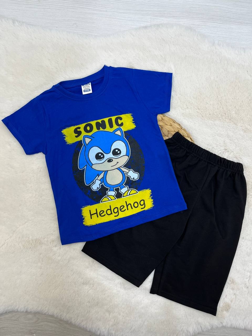 4-8 Yaş Sonic Desenli Penye Takım - SAX