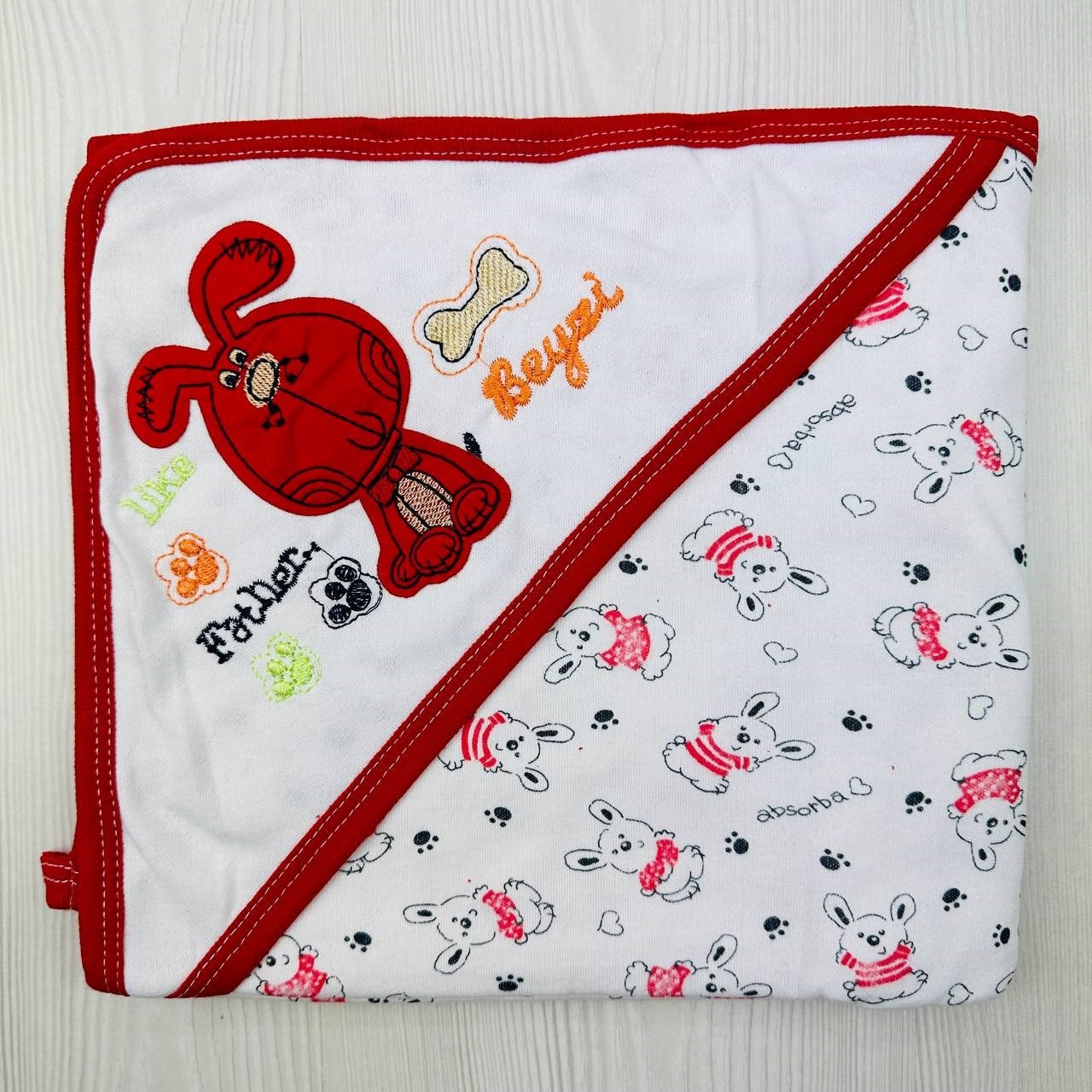 Penye Nakışlı Çift Kat Battaniye Kundak 80x90 cm