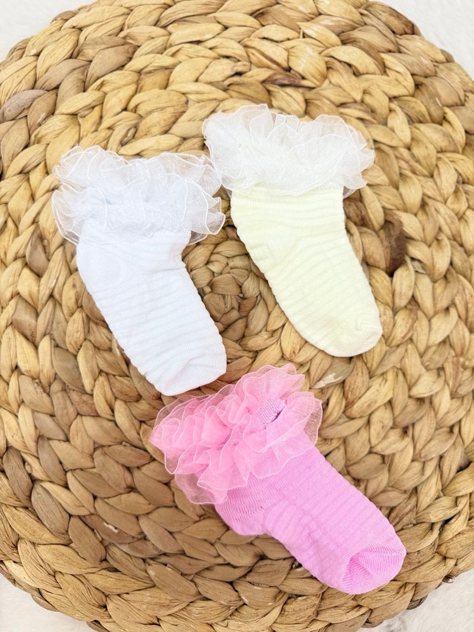 (3 ADET 50₺) 1-3 Yaş Dantelli Patik Çorap