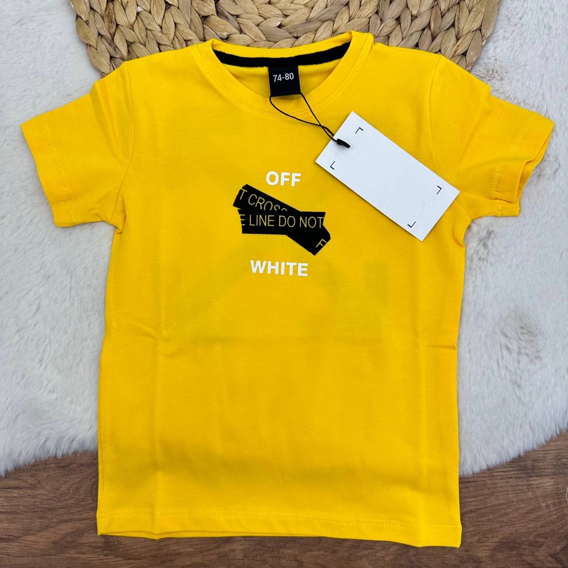 1-14 Yaş OW Desenli Muadil T-shirt Sarı