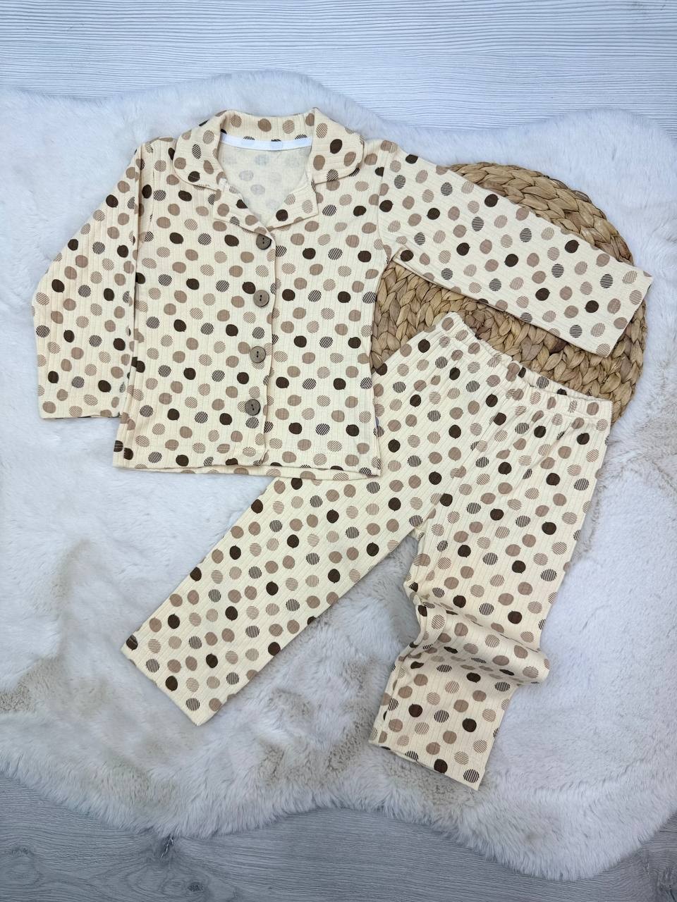 2-10 Yaş Fitilli Baskılı Erkek Pijama Takımı  - SAX