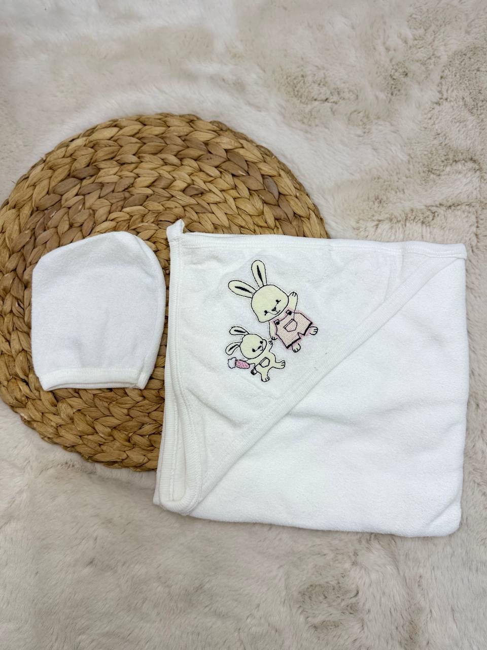 80*90 Cm Bebek Keseli Havlu - BEYAZ