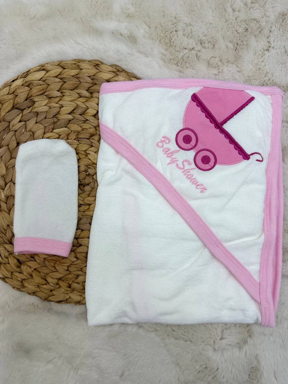 80*90 Cm Bebek Keseli Havlu - PEMBE