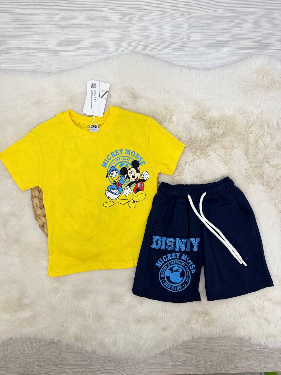 3-8 Yaş Disney Mickey Desenli Kompak Takım - SARI
