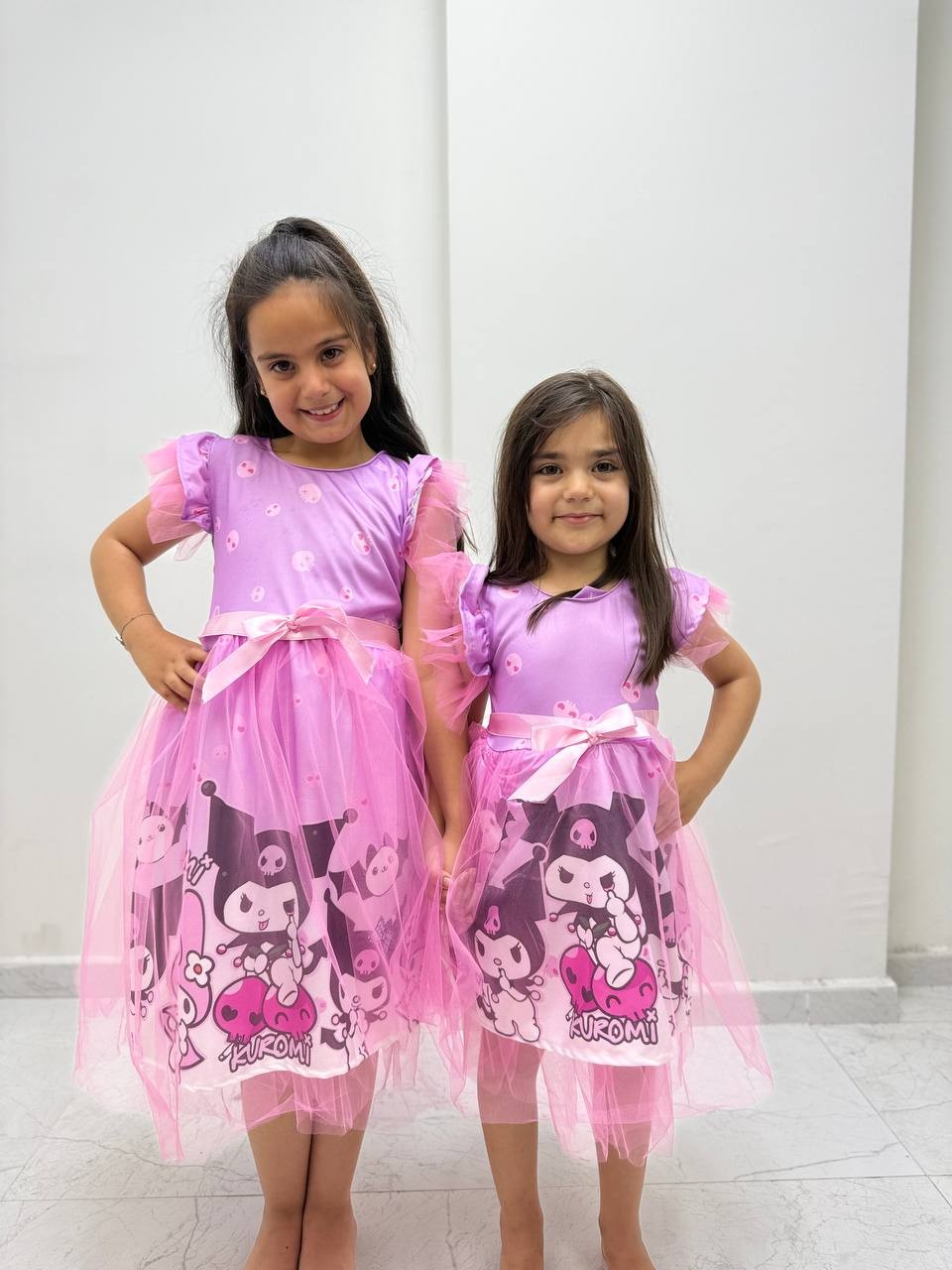 6-10 Yaş Kuromi Tüllü Elbise - PEMBE