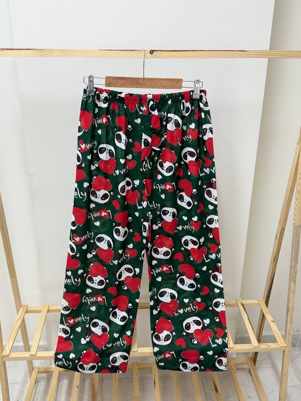 M-6XL Desenli Bayan Pijama - YEŞİL
