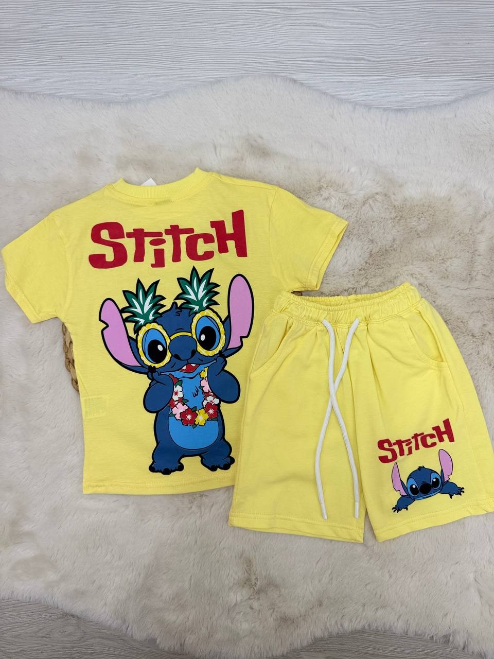 3-8 Yaş Stitch Desenli Kompak Takım