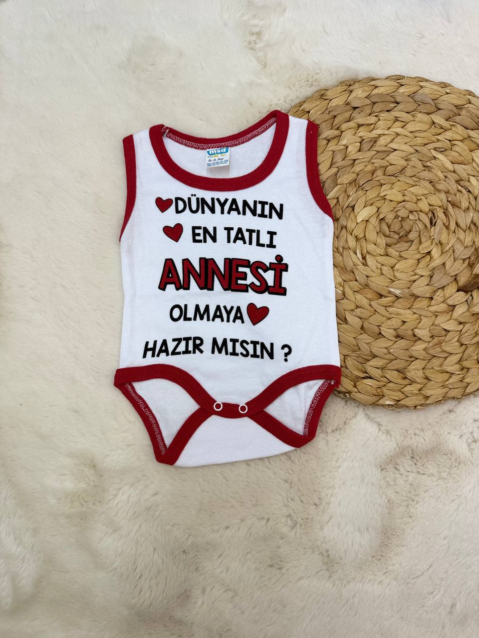 0-4 Yaş Dünyanın En Tatlı Annesi Çıtçıtlı Body - KIRMIZI