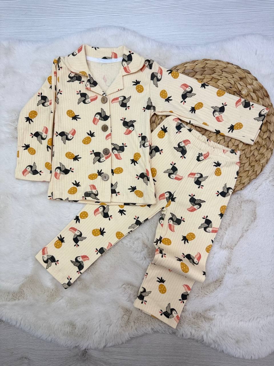 2-10 Yaş Fitilli Baskılı Erkek Pijama Takımı  - SOMON